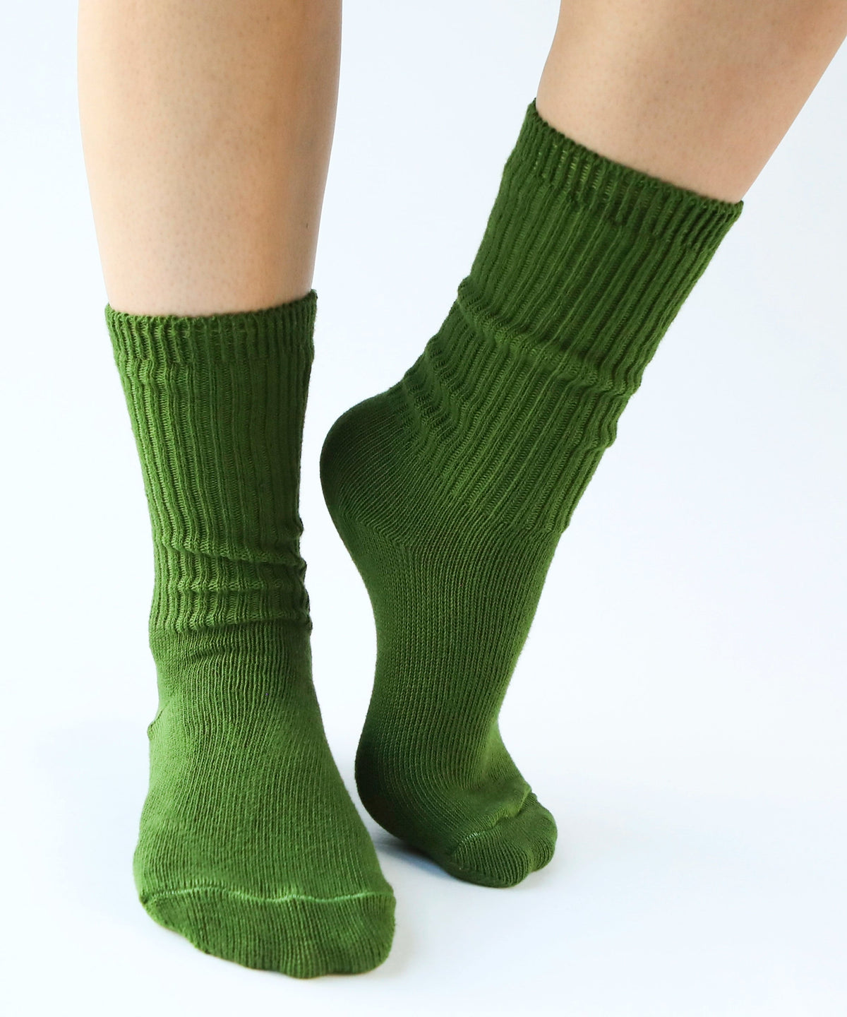 Dyed Cotton Socks - Moss