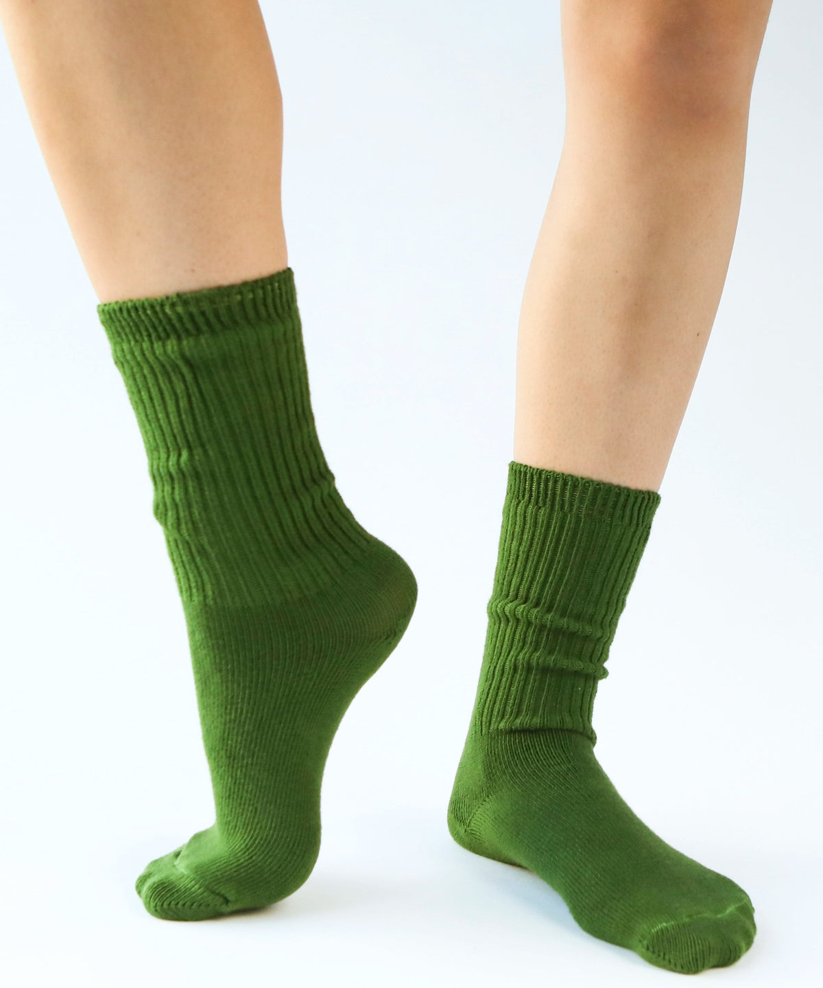 Dyed Cotton Socks - Moss
