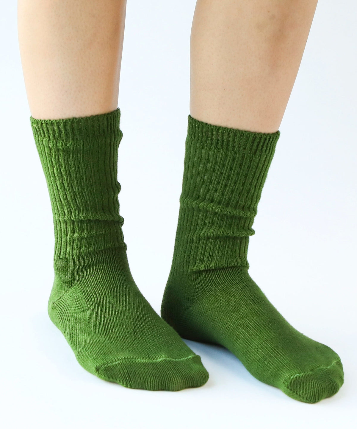 Dyed Cotton Socks - Moss