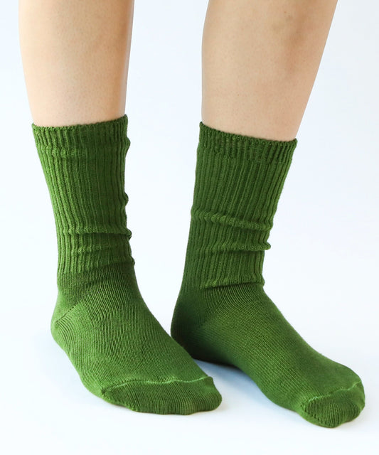 Dyed Cotton Socks - Moss