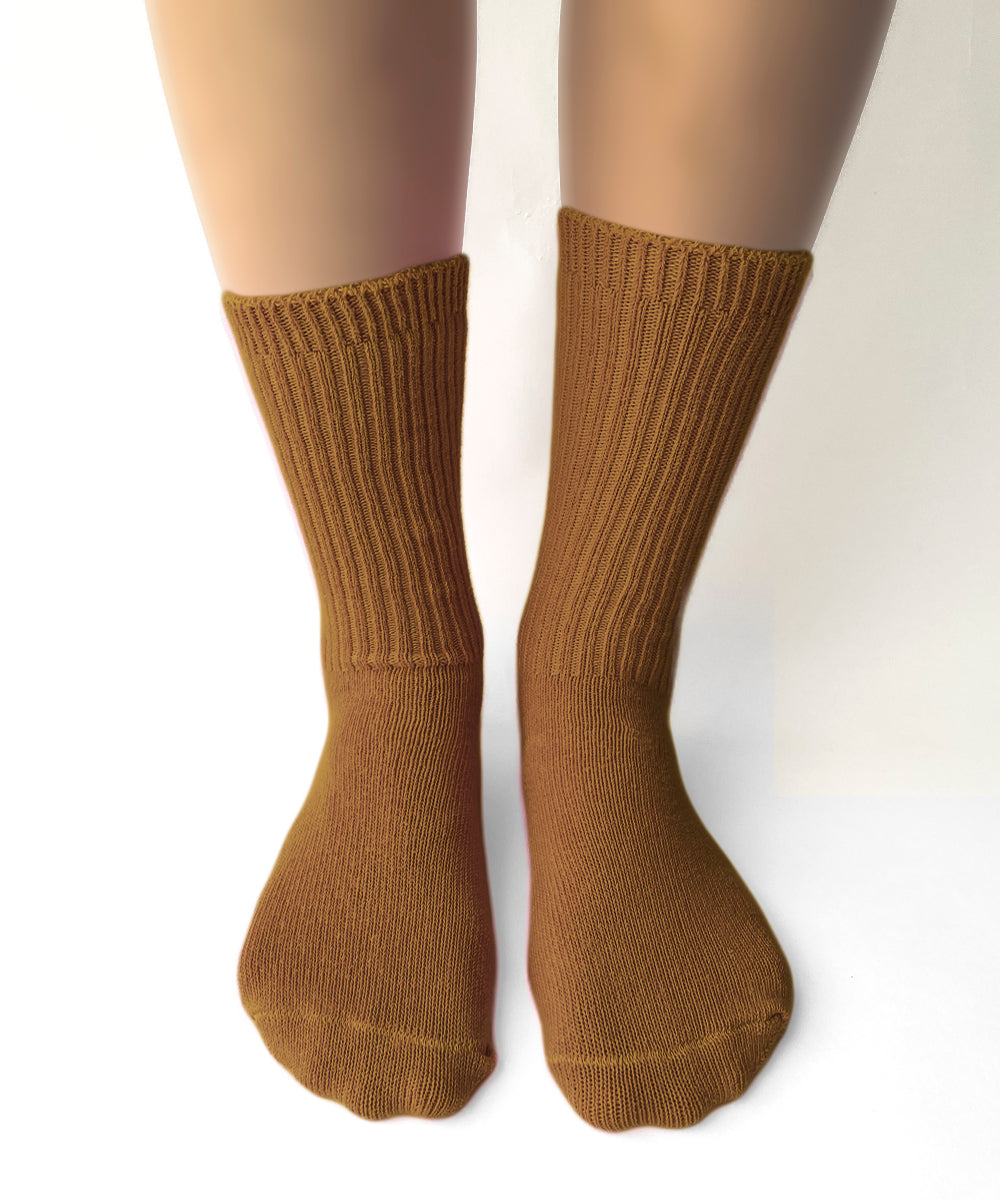 Dyed Cotton Socks - Sepia