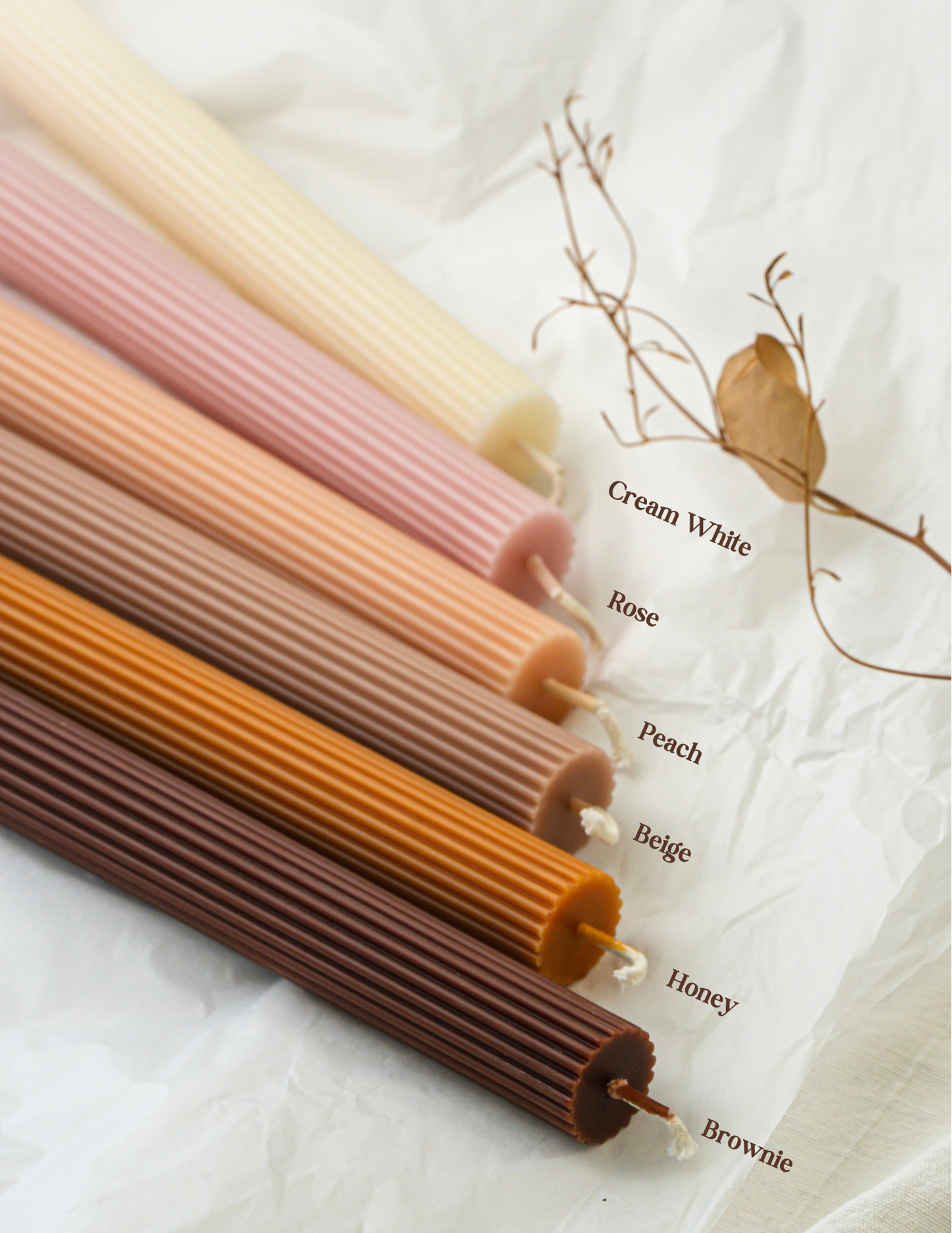 Ribbed Thick Taper | Beeswax & Soy Wax
