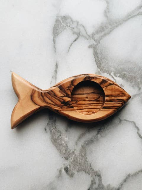 Olive wood Candle Holders - hand carved in Bethlehem