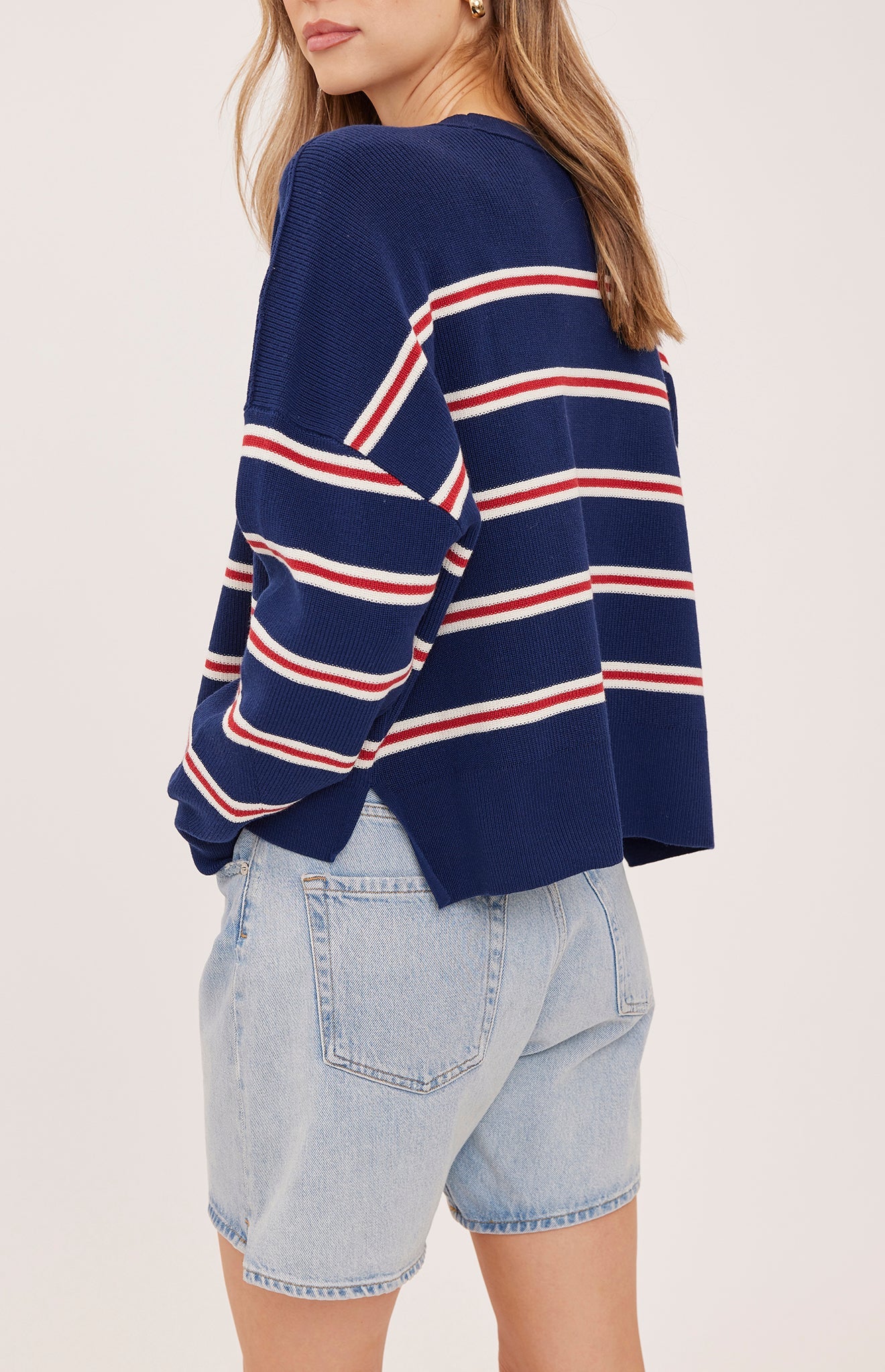 Echo Pullover Sweater - Navy Stripe