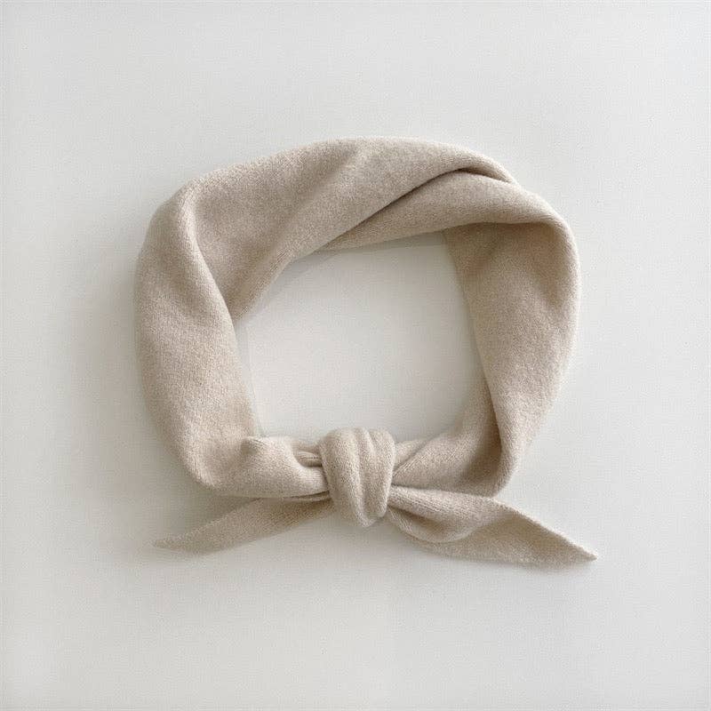 Fuzzy Wool Cravat Scarf - Neutrals
