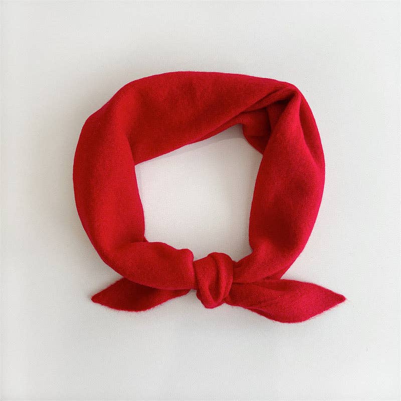 Fuzzy Wool Cravat Scarf - Neutrals