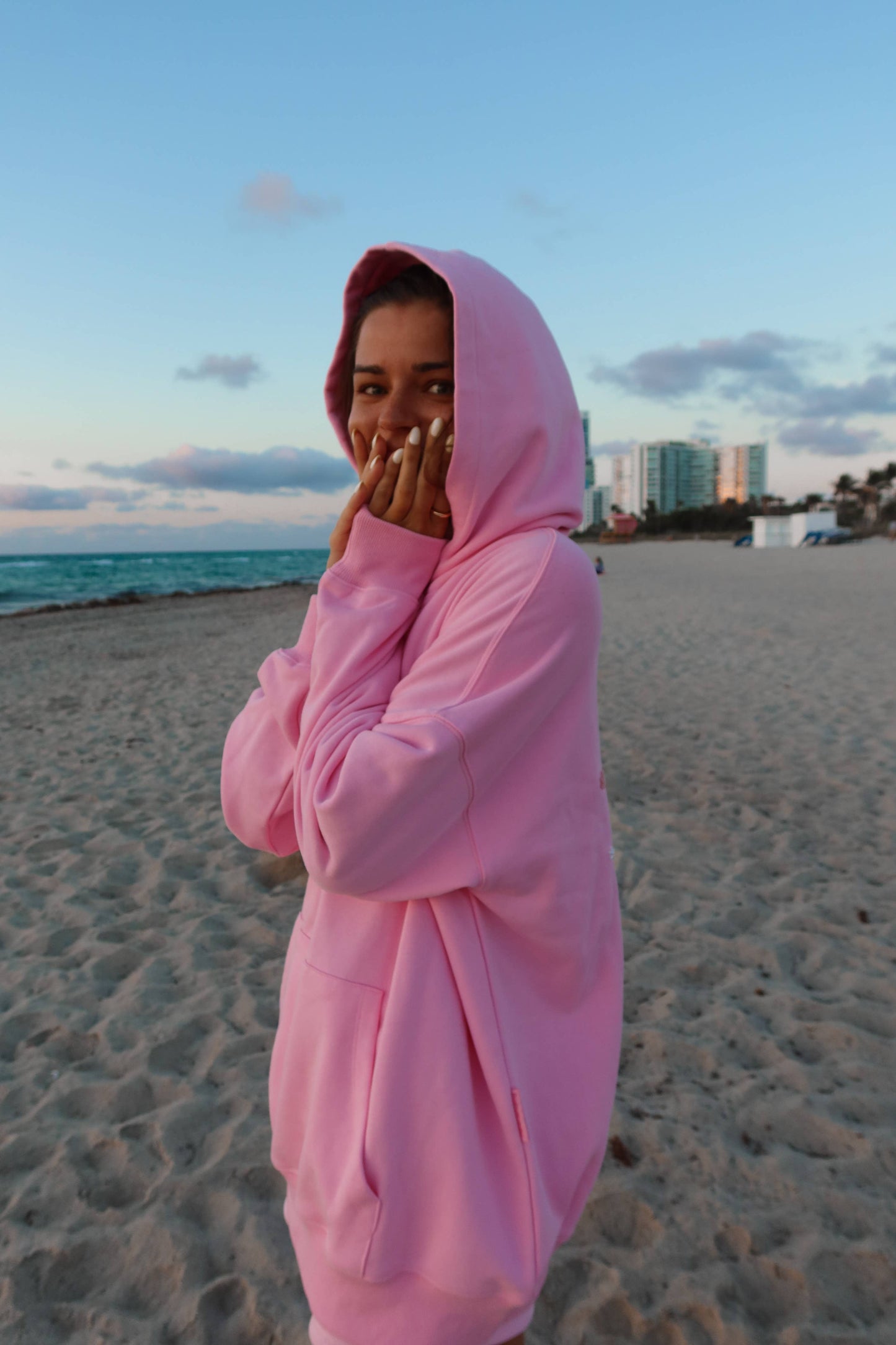 Lottie Pink Bikini Beaded Ocean Hoodie 100% Cotton - Lottie Pink