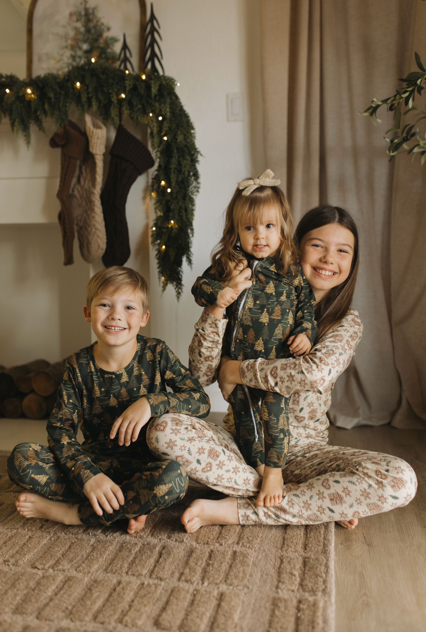 Holiday Bamboo Children's Two Piece Set - Gingerbread Lane