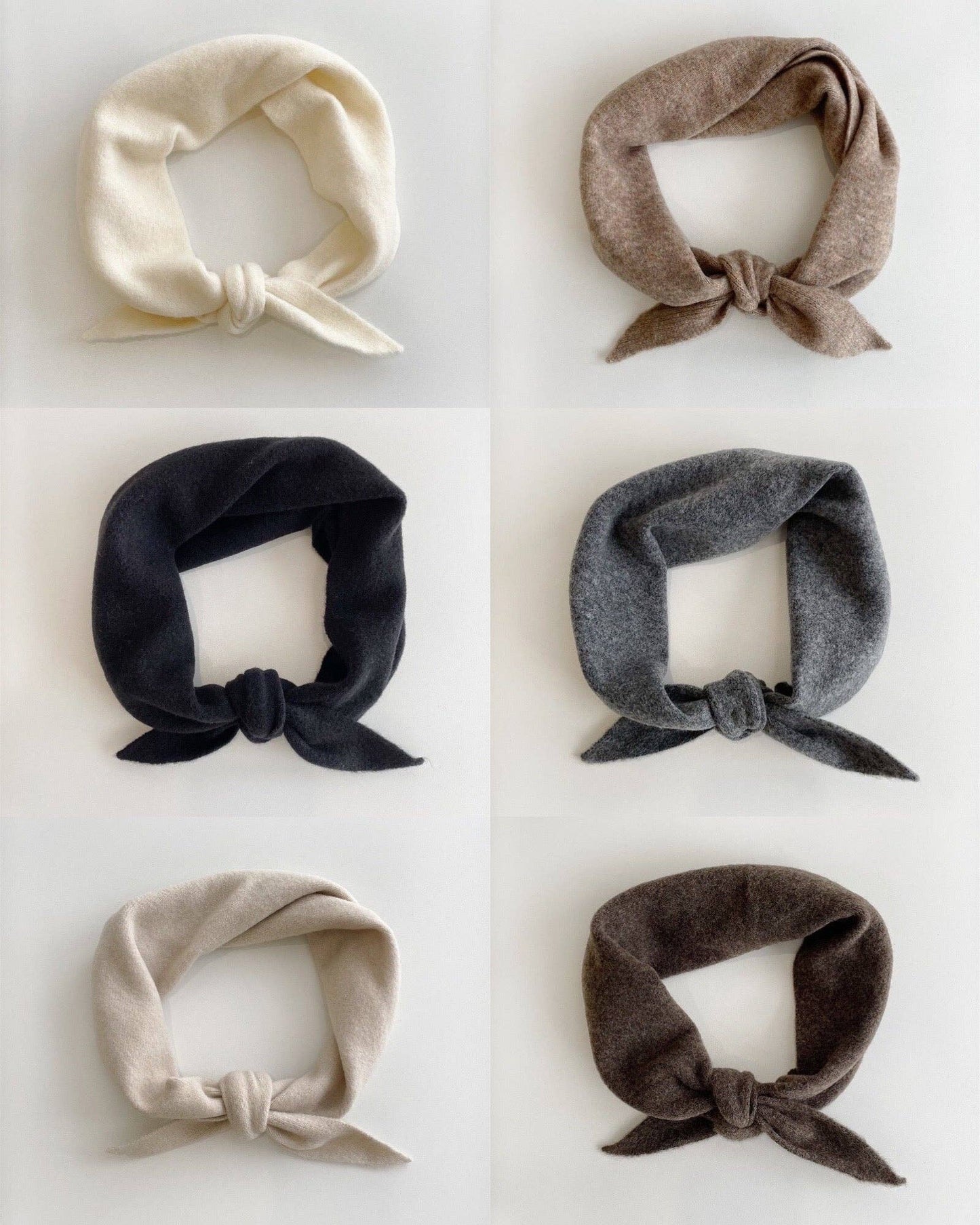 Fuzzy Wool Cravat Scarf - Neutrals