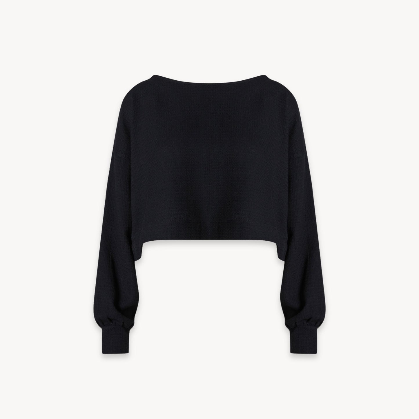 Flat Black Crop Blouse - One-Sized