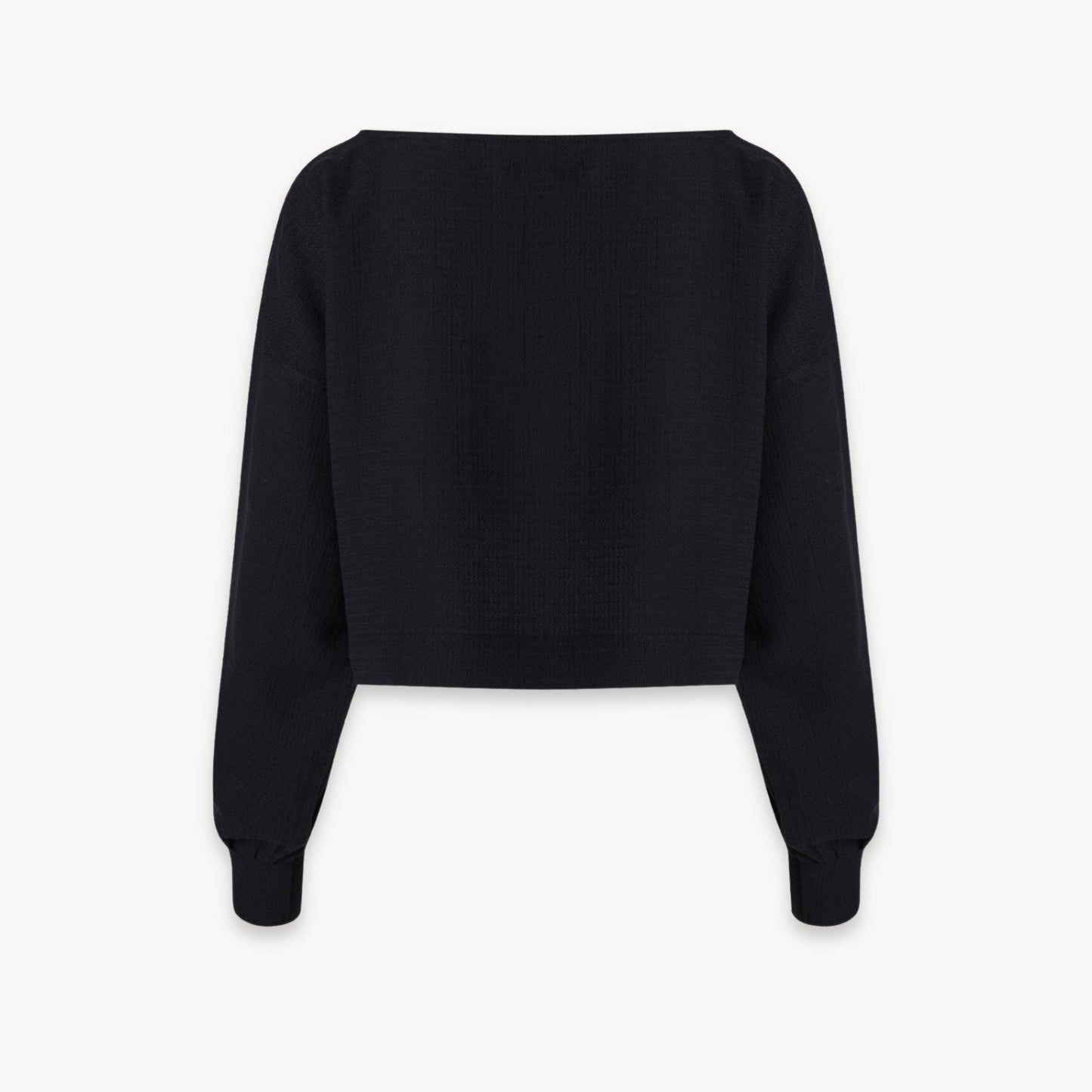 Flat Black Crop Blouse - One-Sized