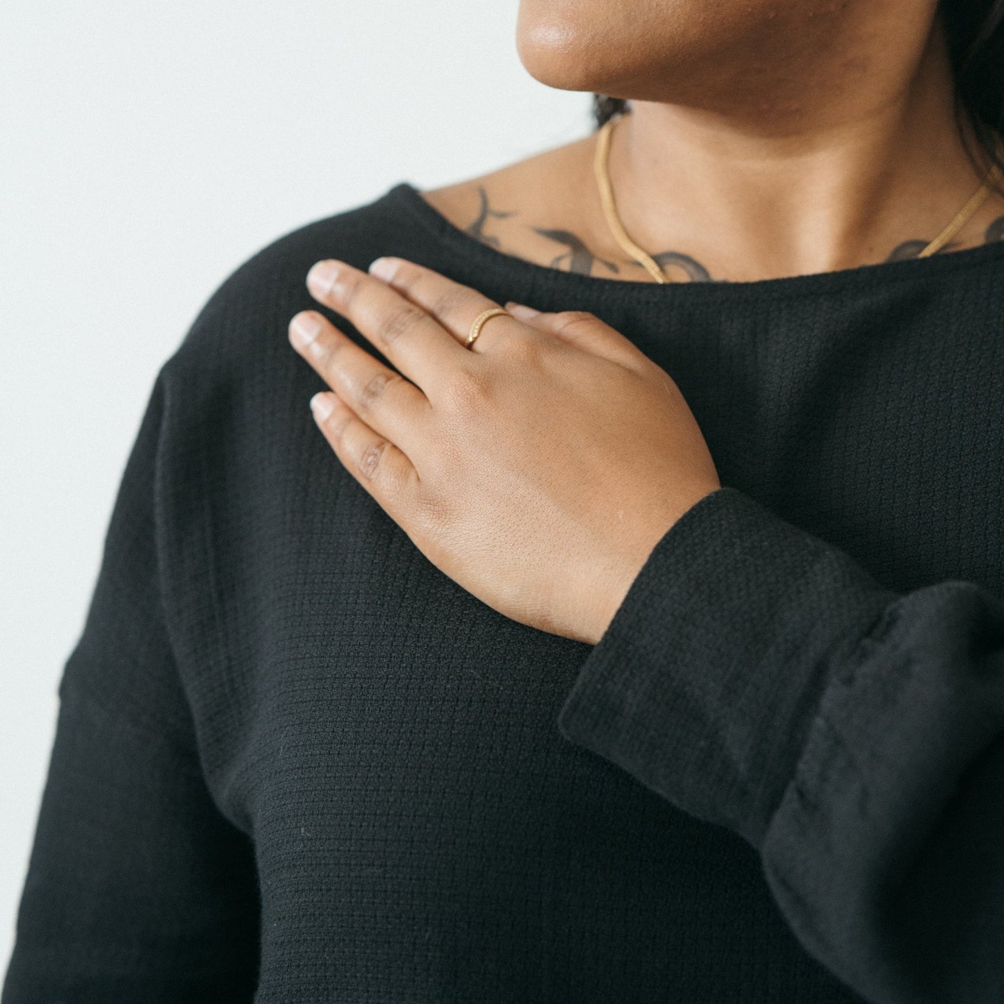 Flat Black Crop Blouse - One-Sized