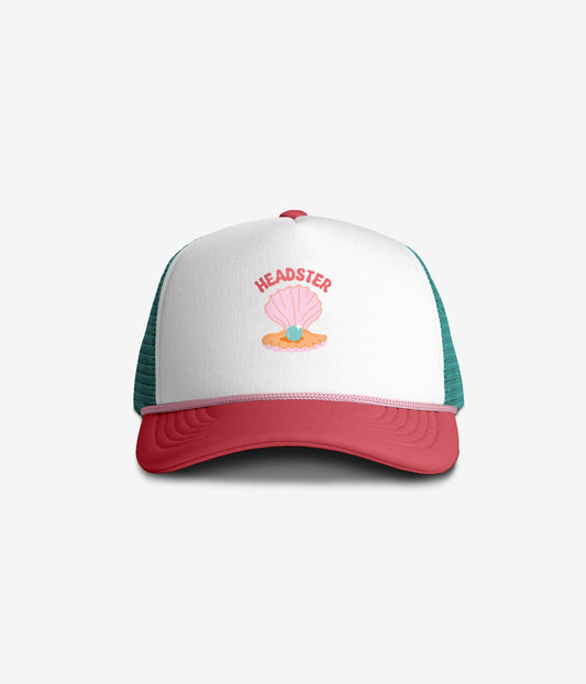 Girly Pearl Trucker Hat - White