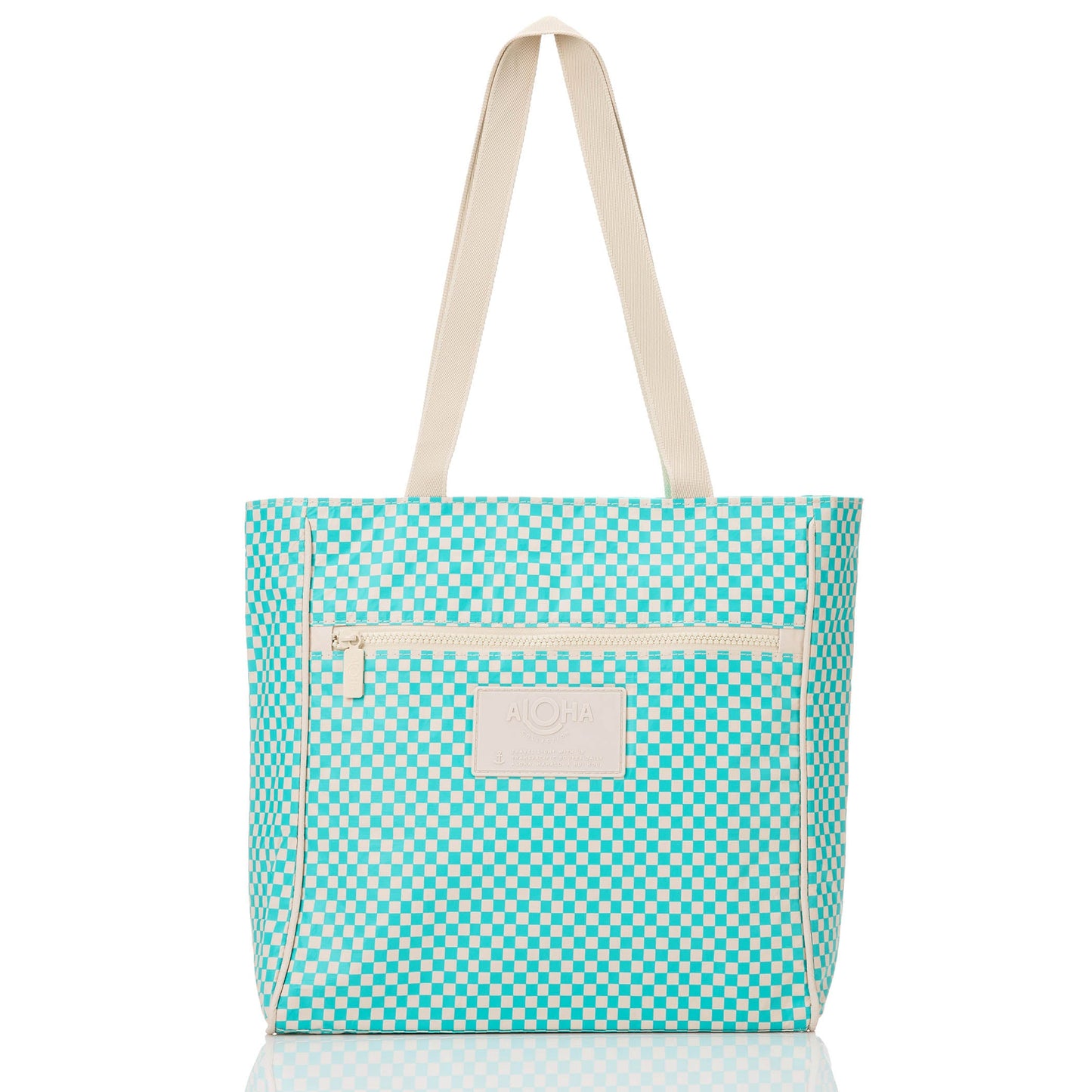 Tiny Check Go-To Tote - Blue Lagoon / Sandstone