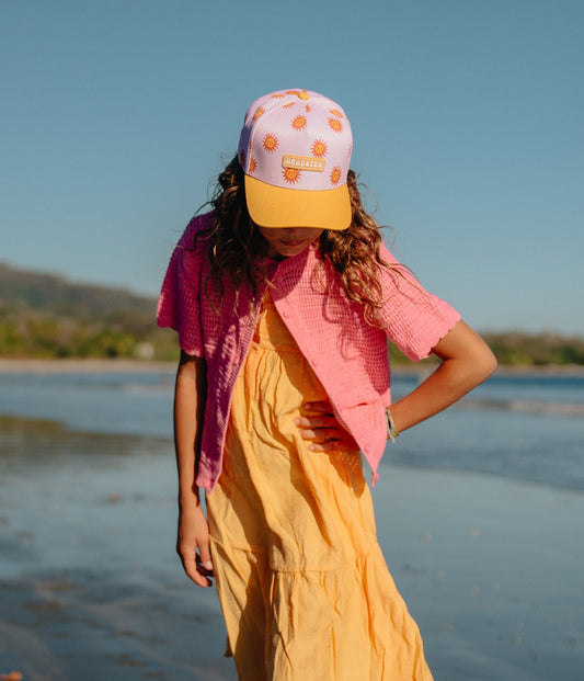 Horizon Sun Curved Brim Snapback - Smart Pink
