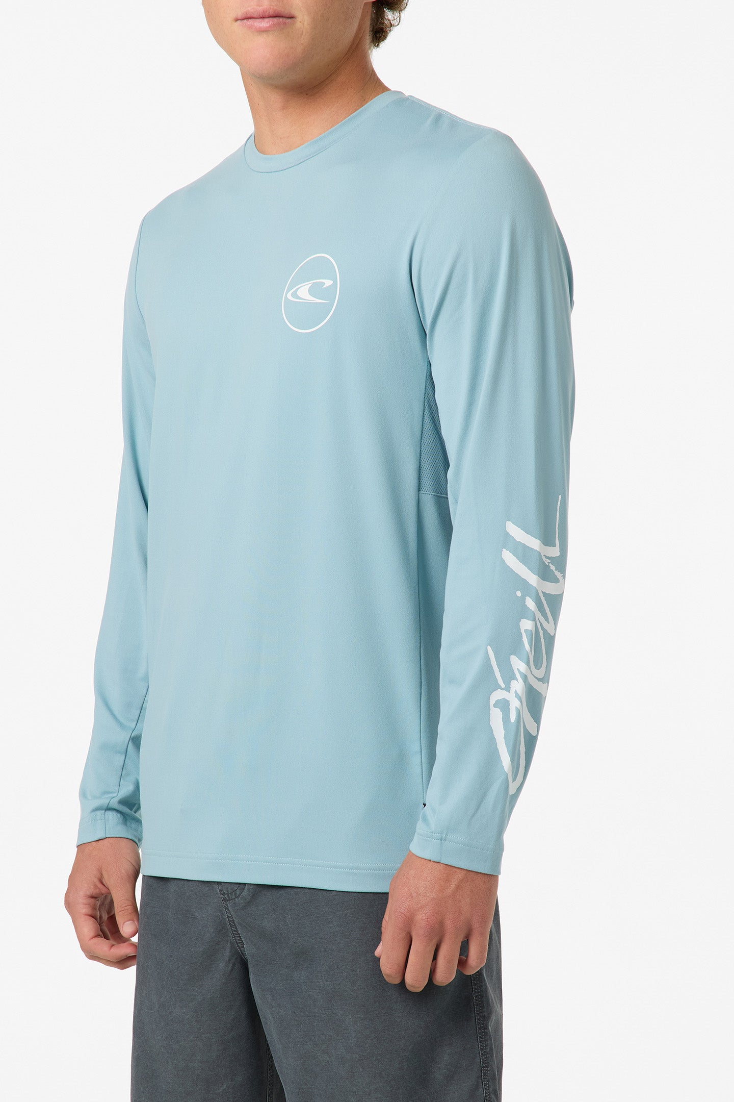 Logo UPF LS Tee - Stone Blue