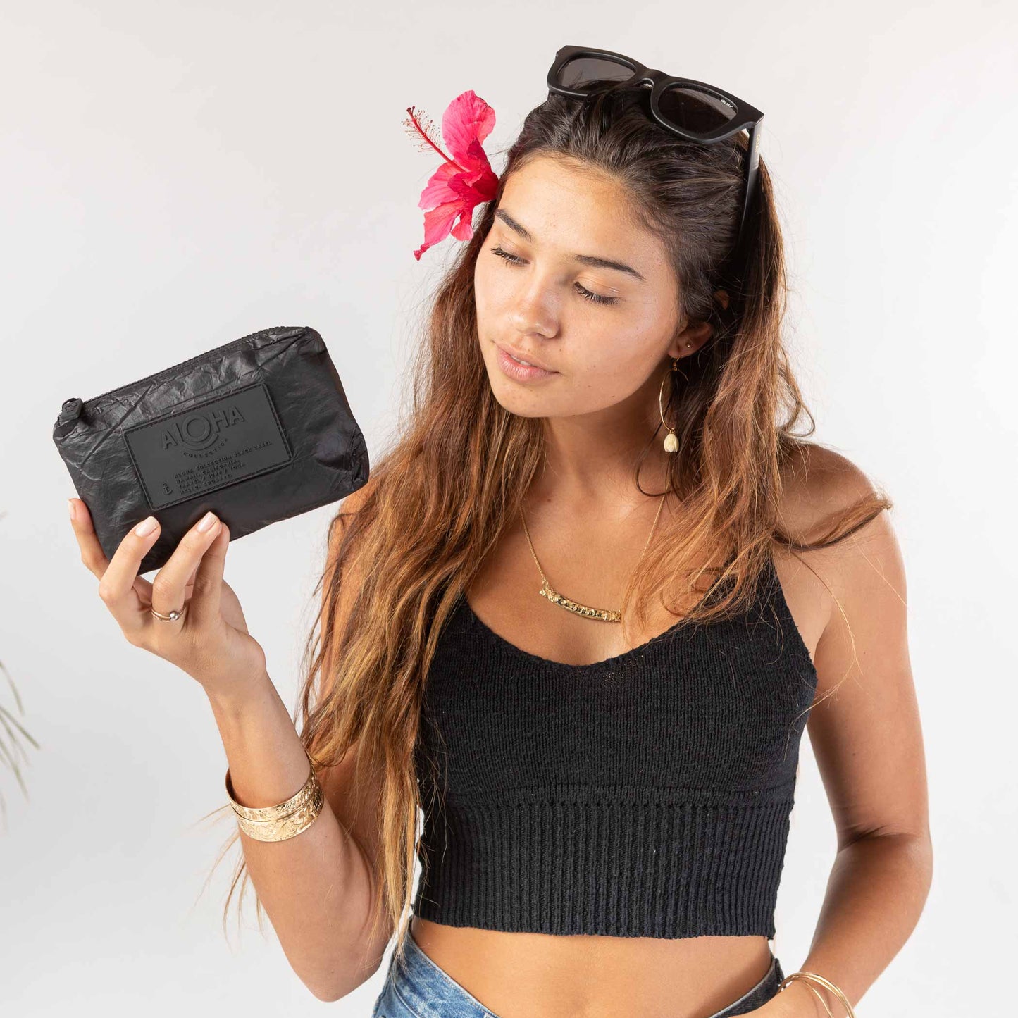 Mini Monochrome Pouch - Black