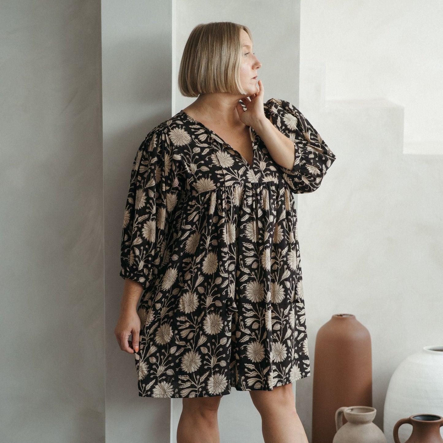 Mira Mini Dress - Night Flower