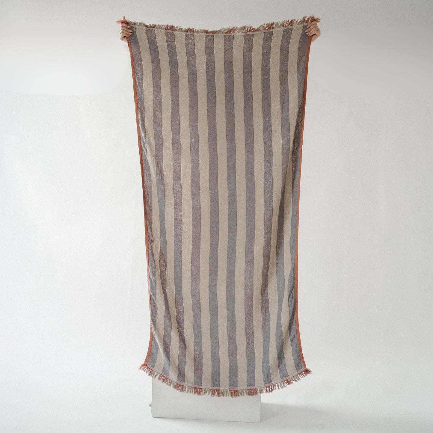 Turkish Cotton Towel - Monica Stripe Peach Paper
