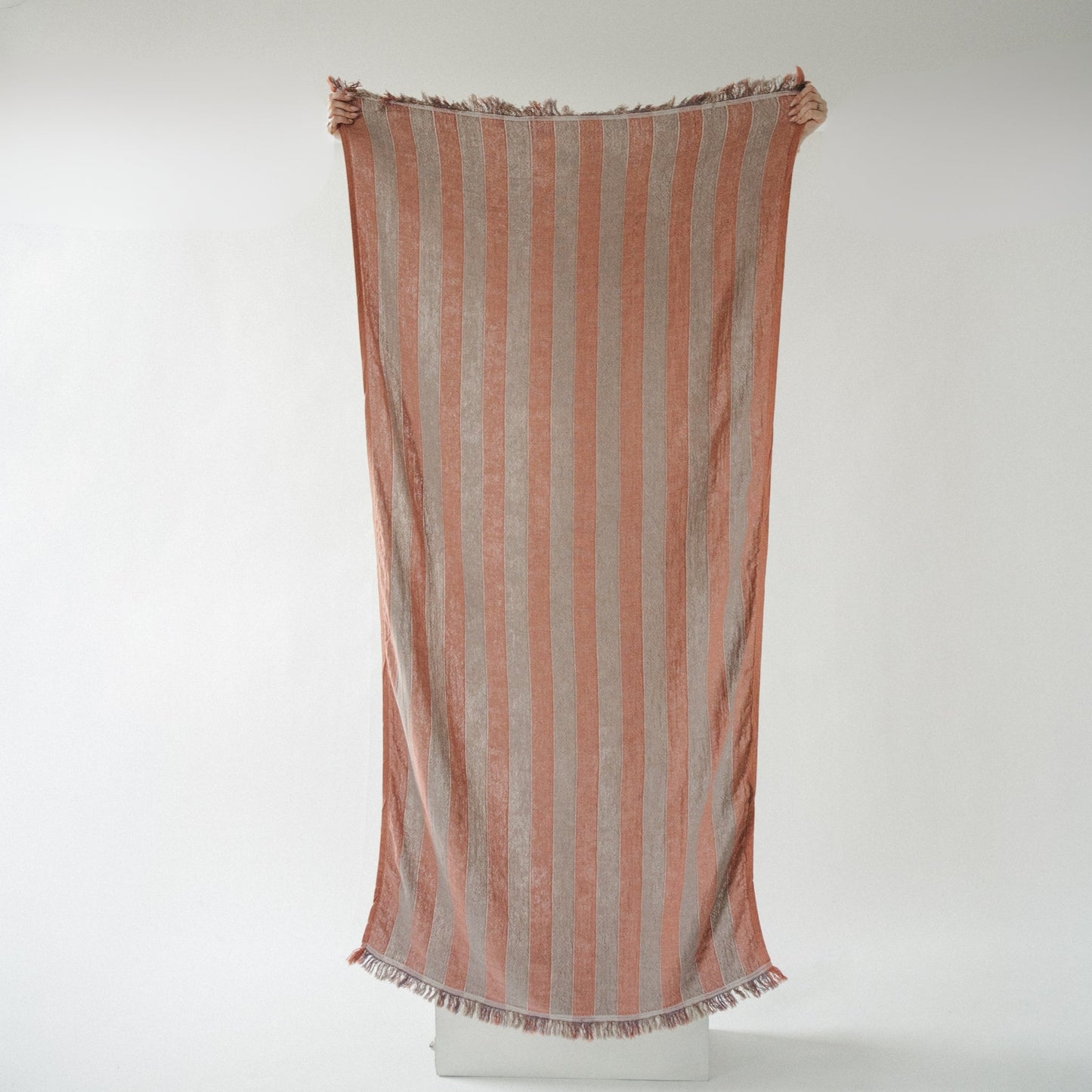 Turkish Cotton Towel - Monica Stripe Peach Paper
