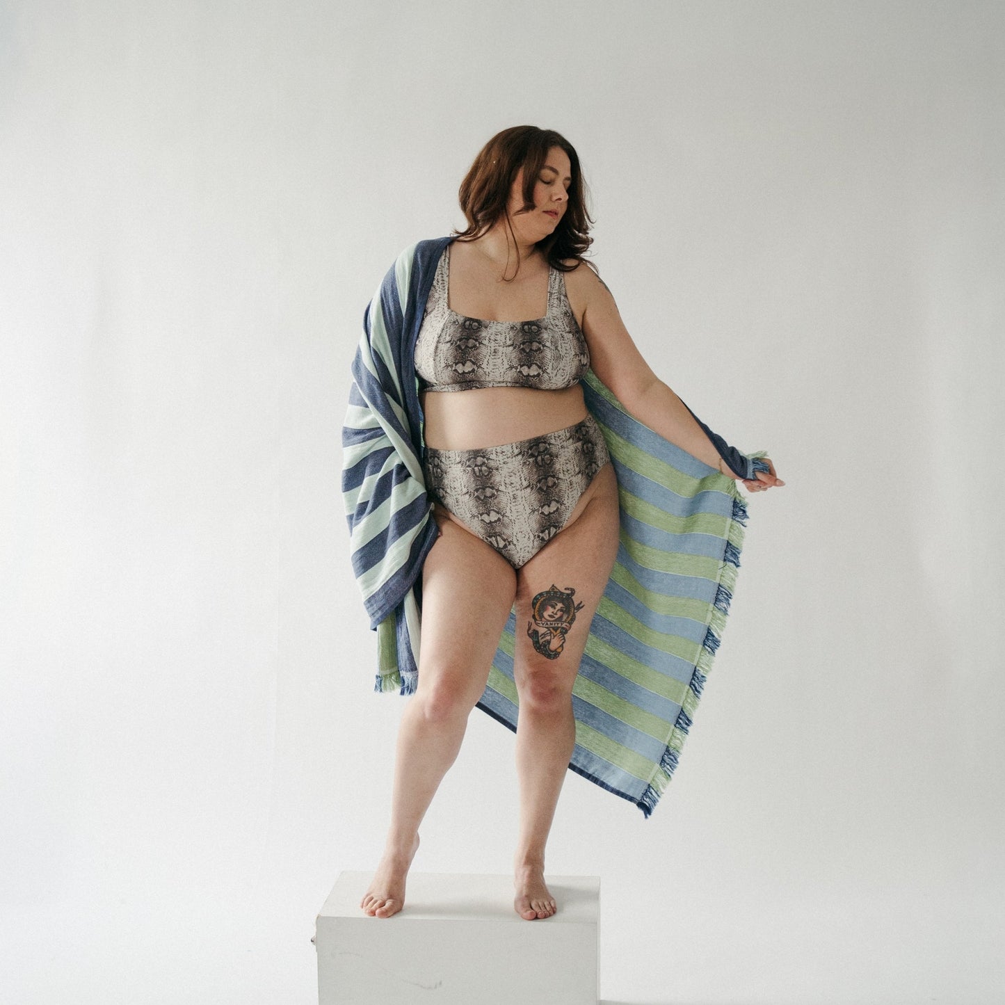 Turkish Cotton Towel - Monica Stripe Lime Juice