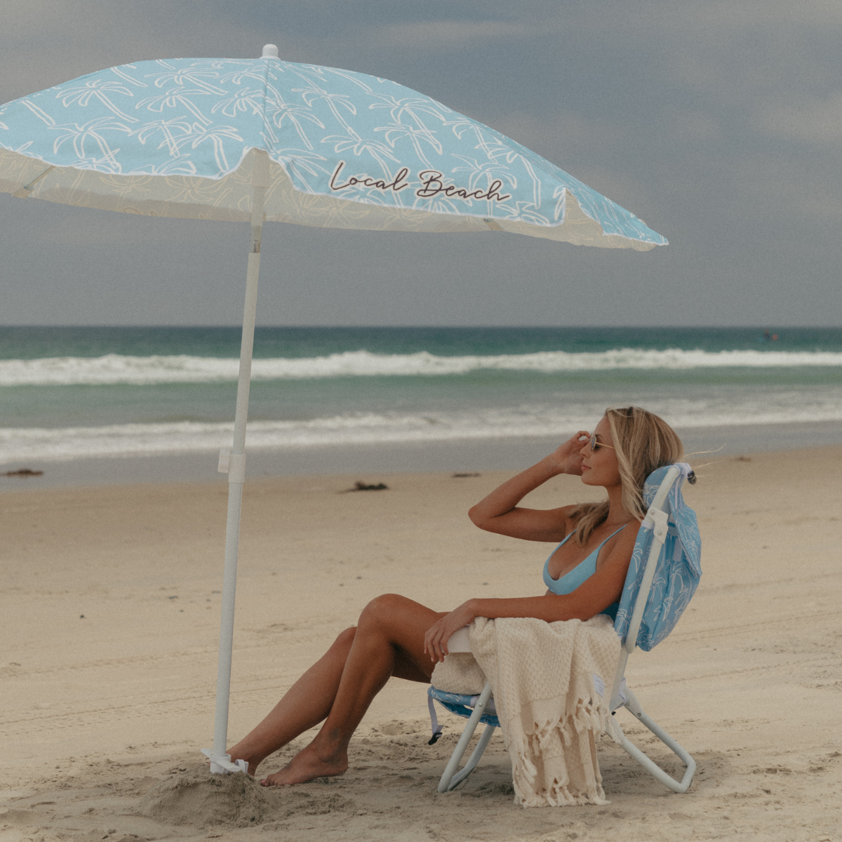 Multi Palms Beach Umbrella - Blue