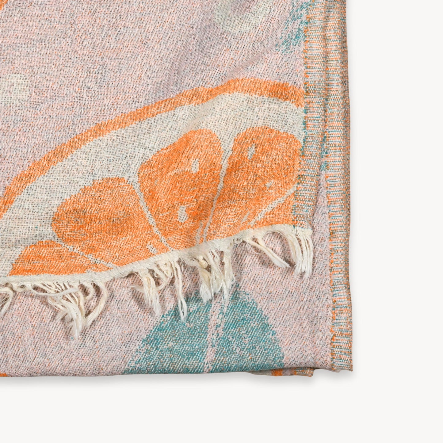 Turkish Cotton Towel - Orange and Leaf