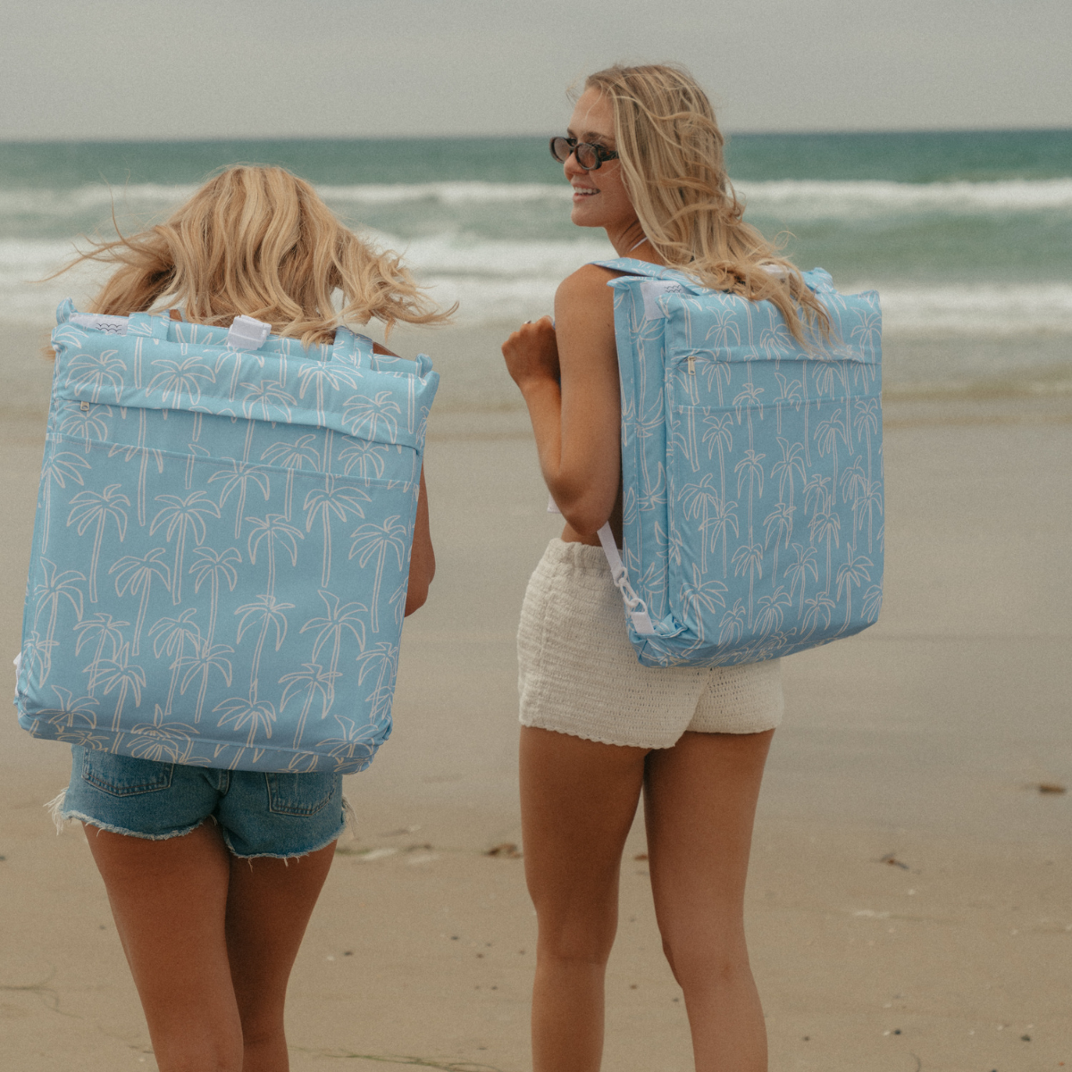 Palms Backpack Reclining Beach Lounger - Tan or Blue