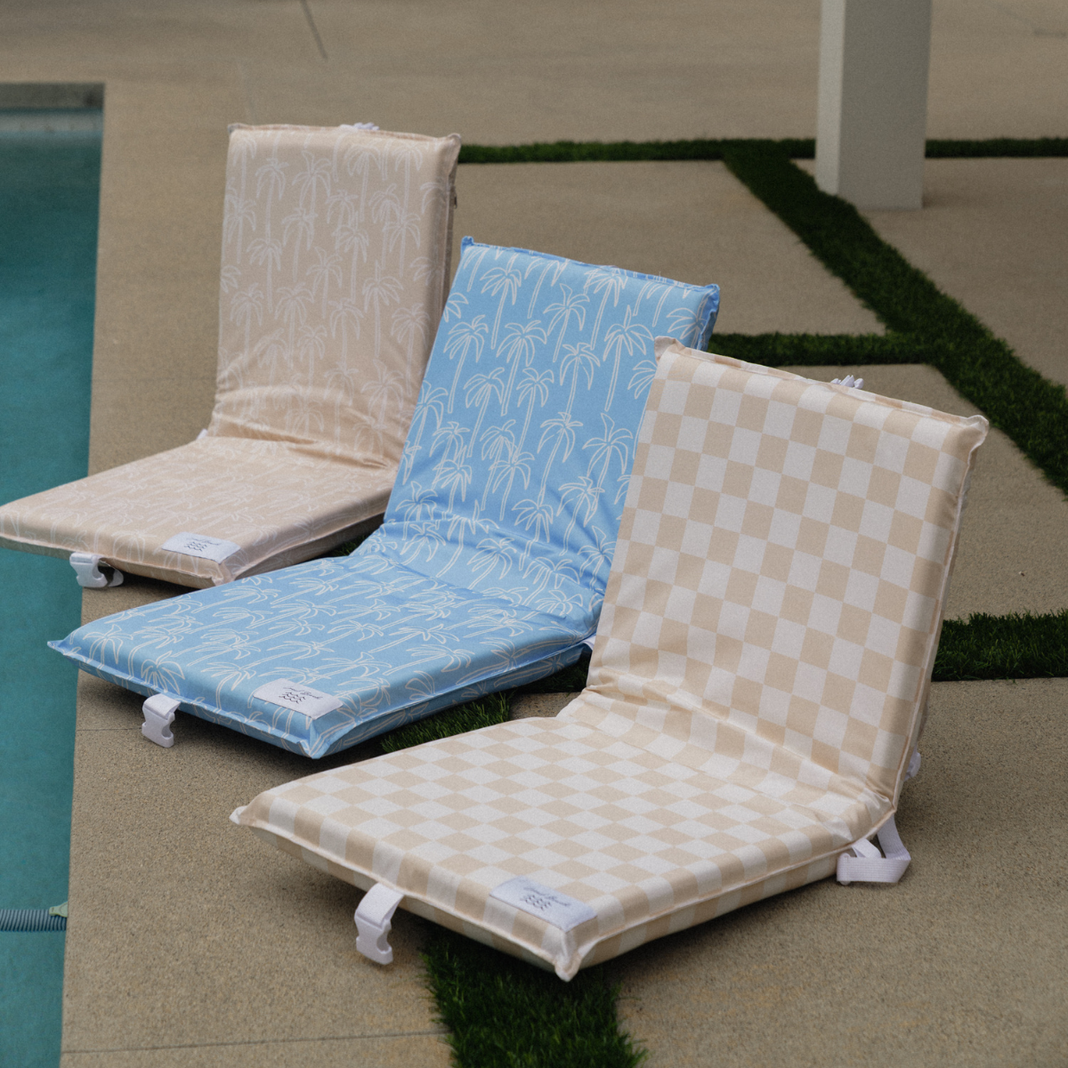 Palms Backpack Reclining Beach Lounger - Tan or Blue