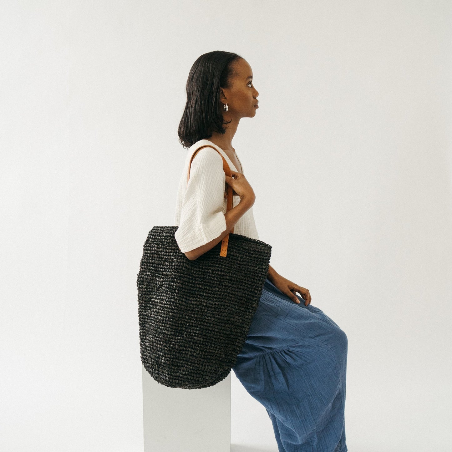 Raffia Bag - Black