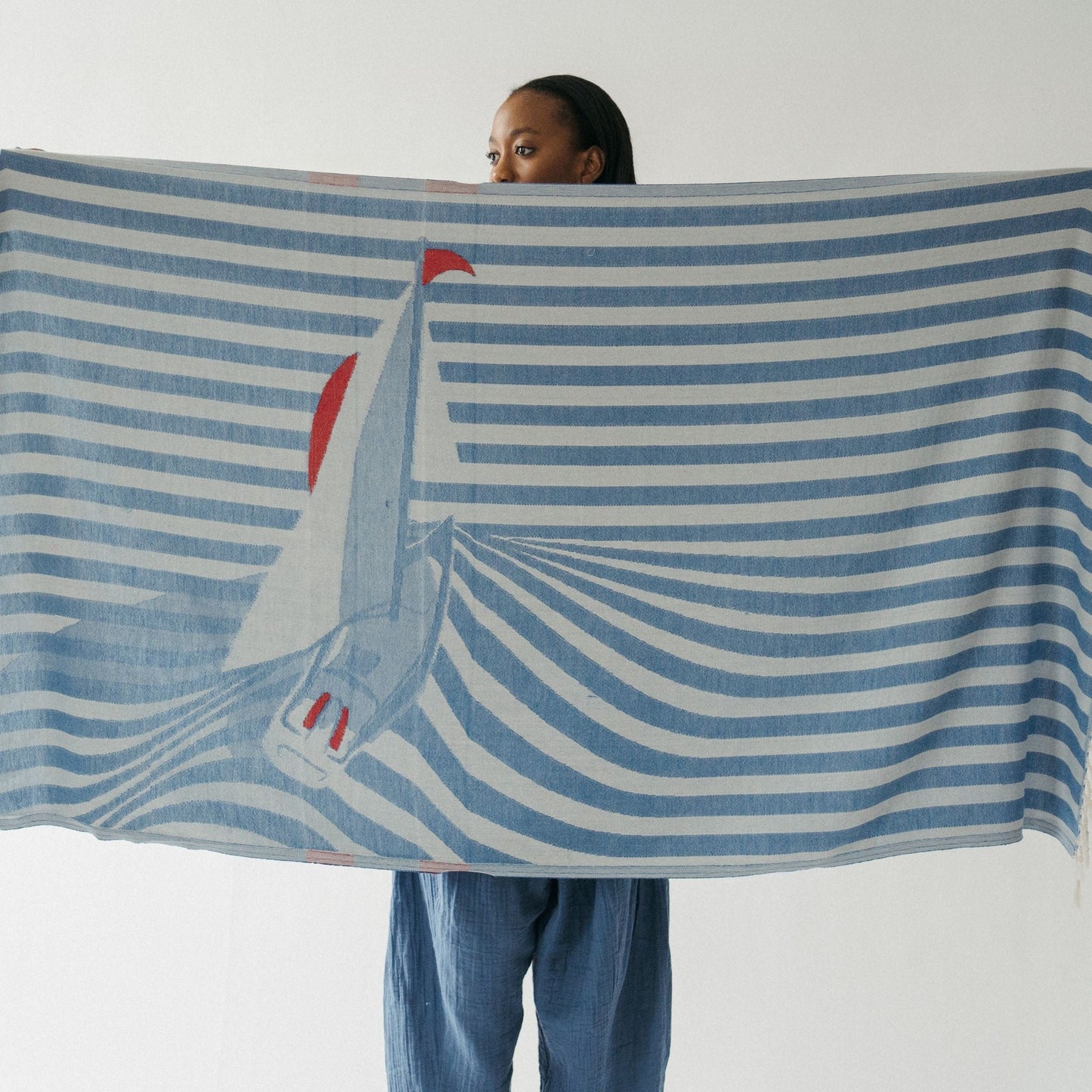 Turkish Cotton Towel - Sailboat