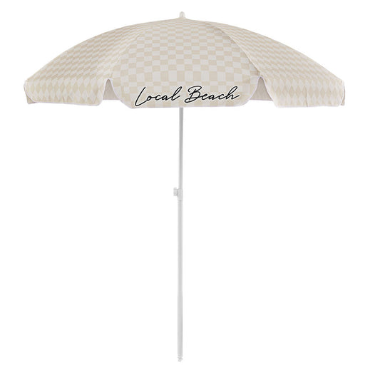 Checker Beach Umbrella - Sand
