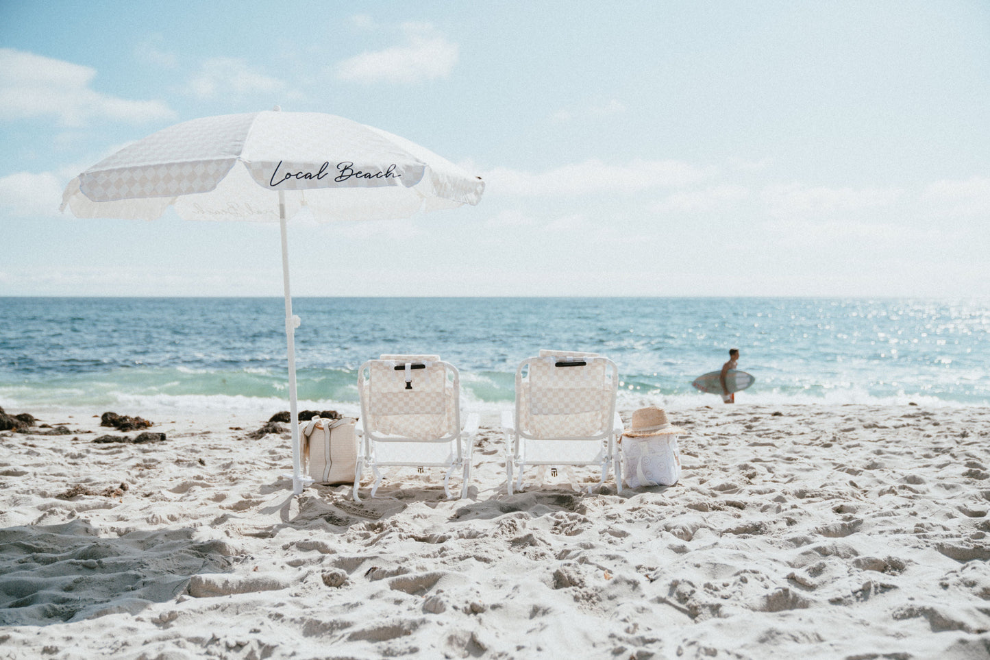 Checker Beach Umbrella - Sand