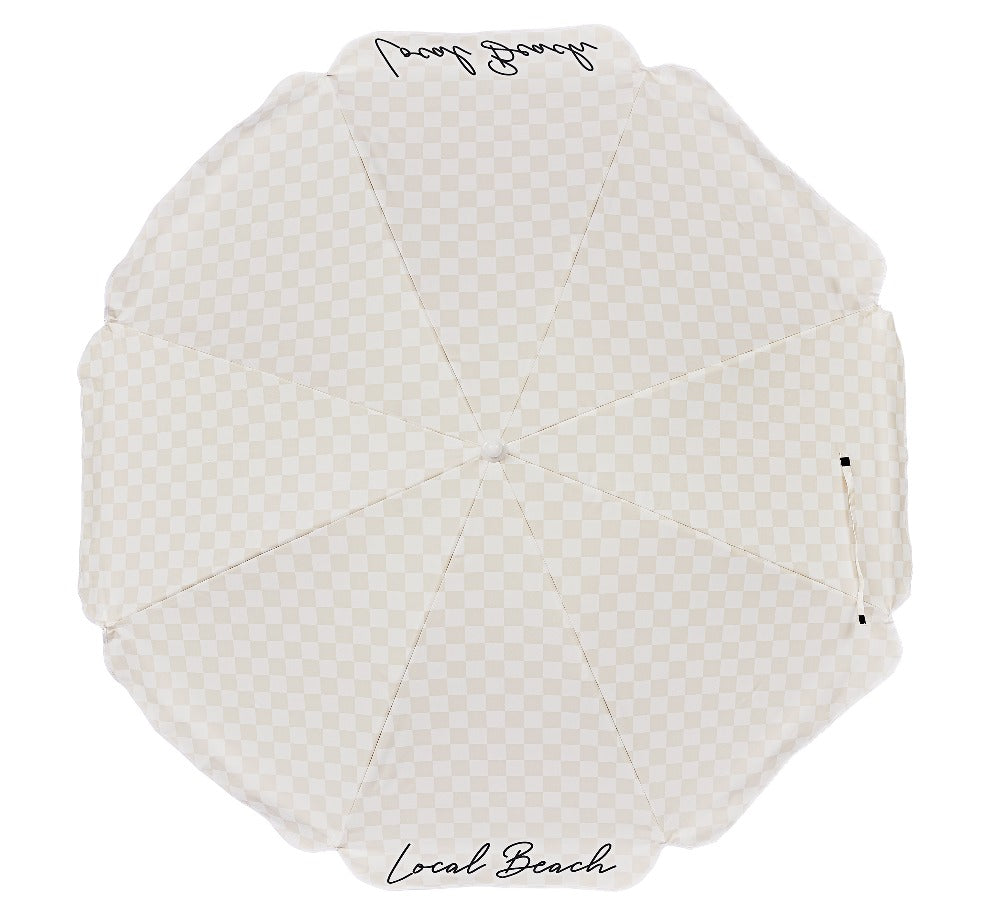 Checker Beach Umbrella - Sand
