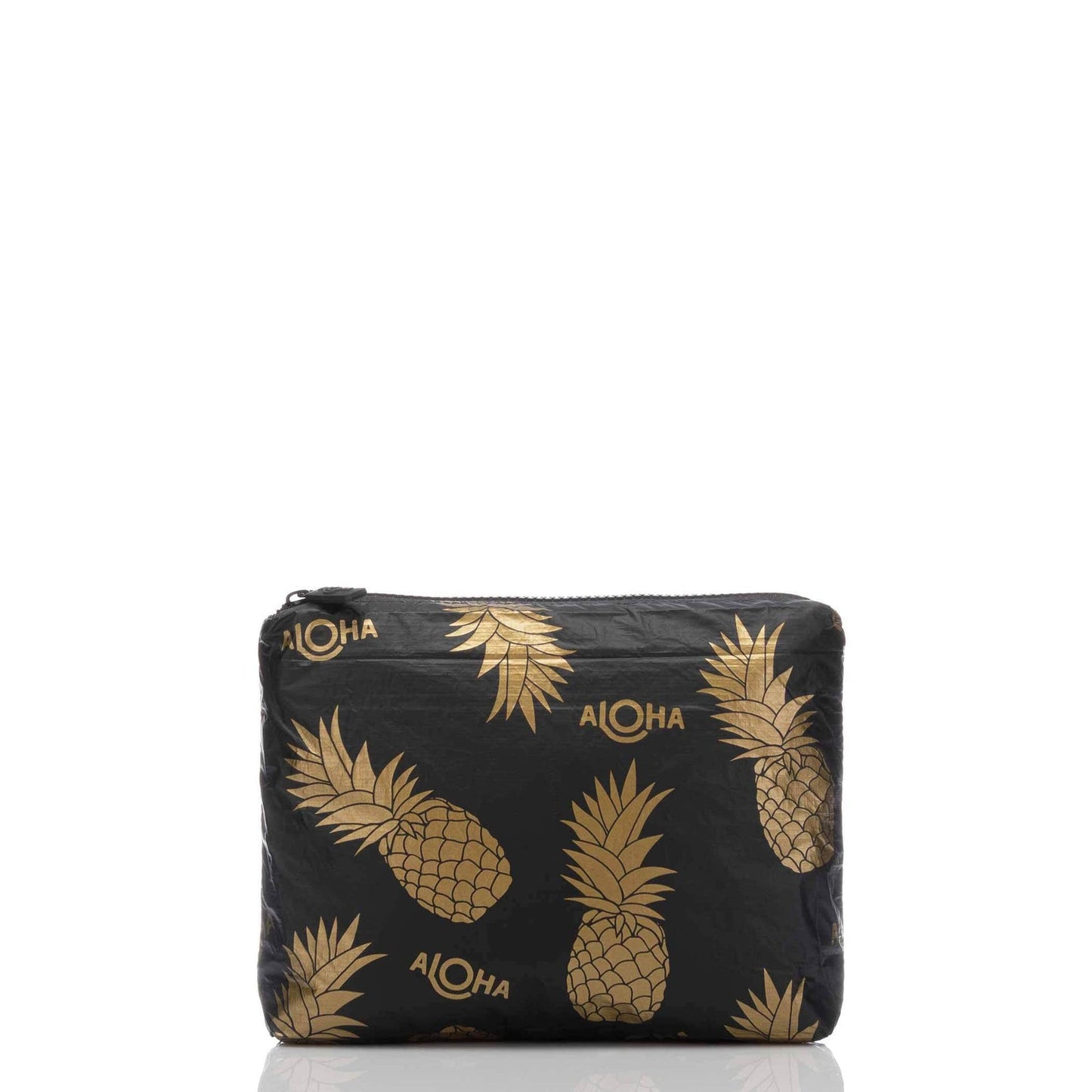 Pineapple Fields Small Pouch - Gold on Black