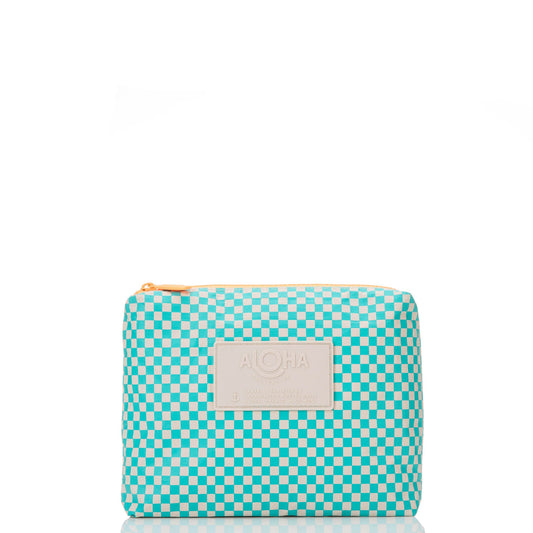 Tiny Check Small - Blue Lagoon / Sandstone