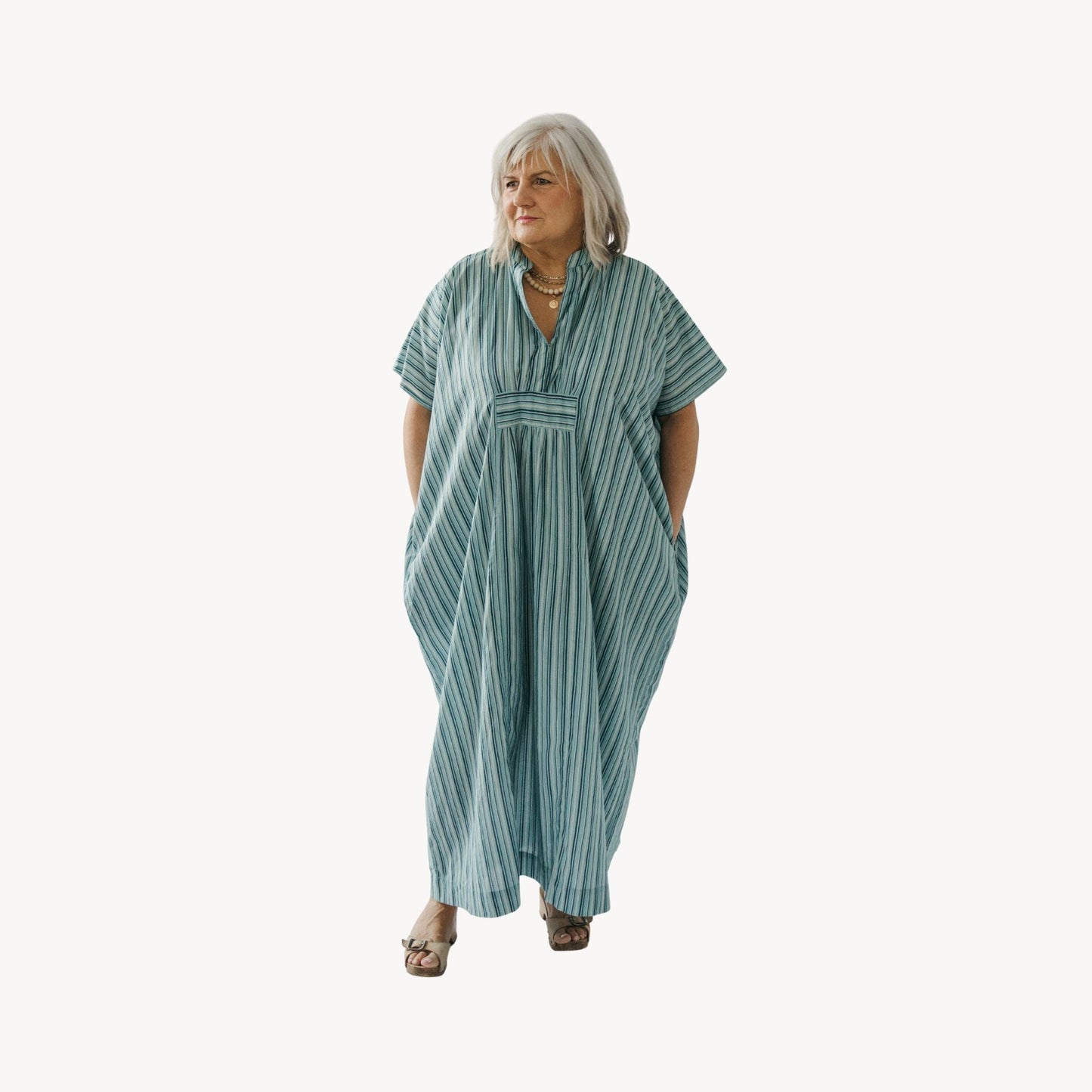 Sol Kaftan - Turquoise Stripe