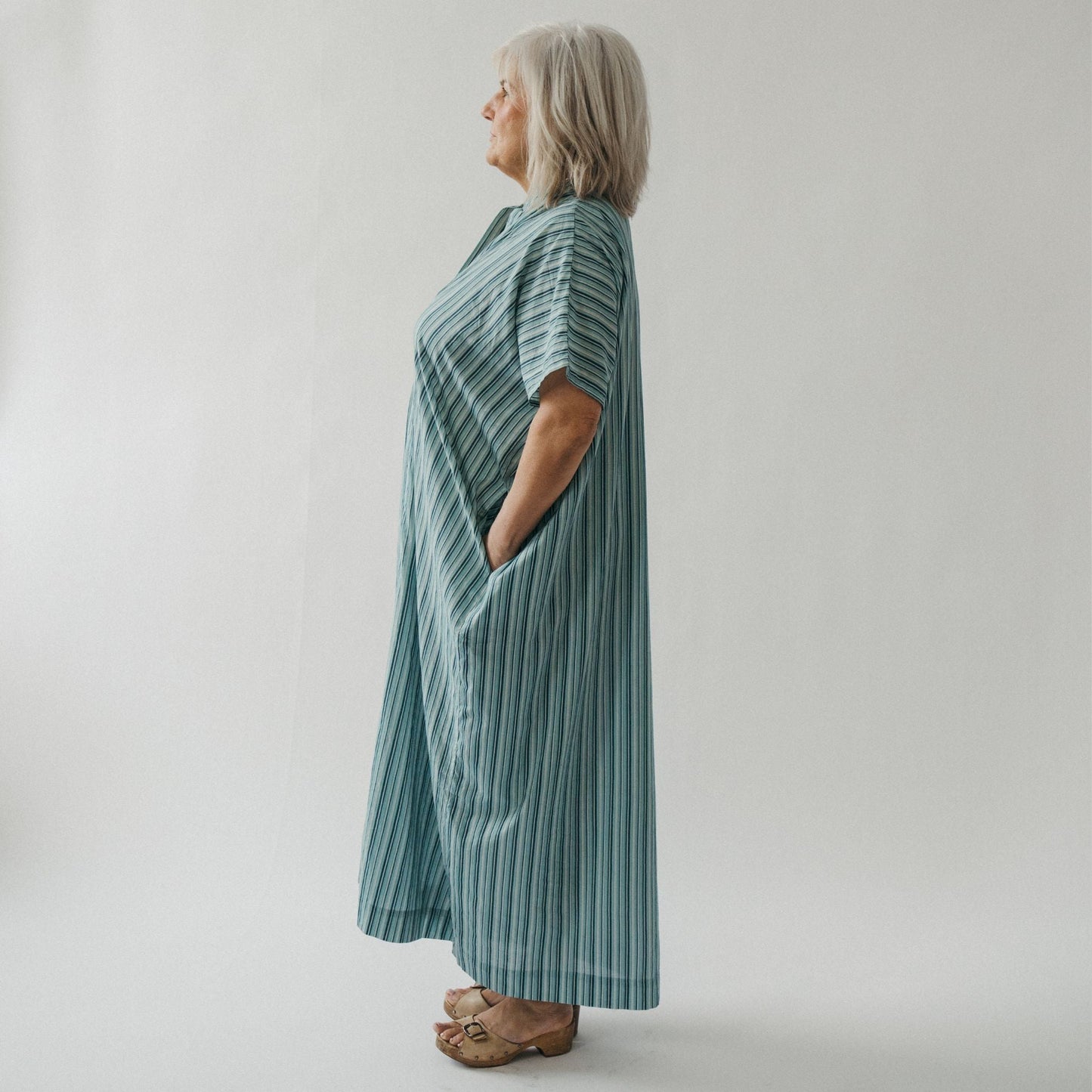 Sol Kaftan - Turquoise Stripe
