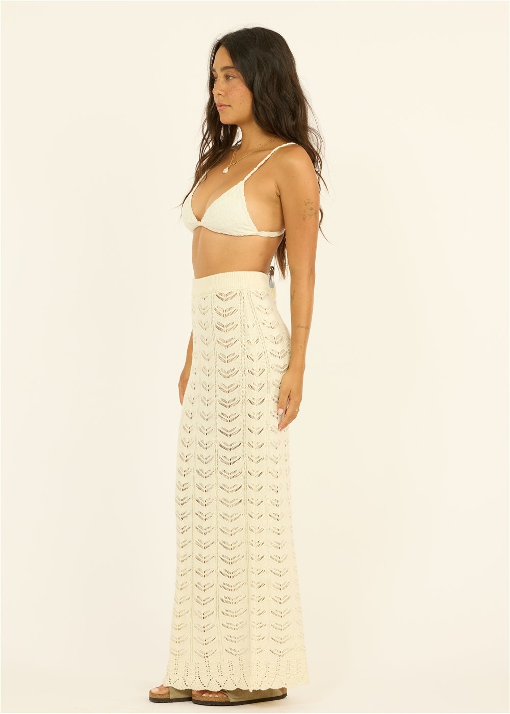Sun to Sea Midi Woven Skirt - Sea Salt