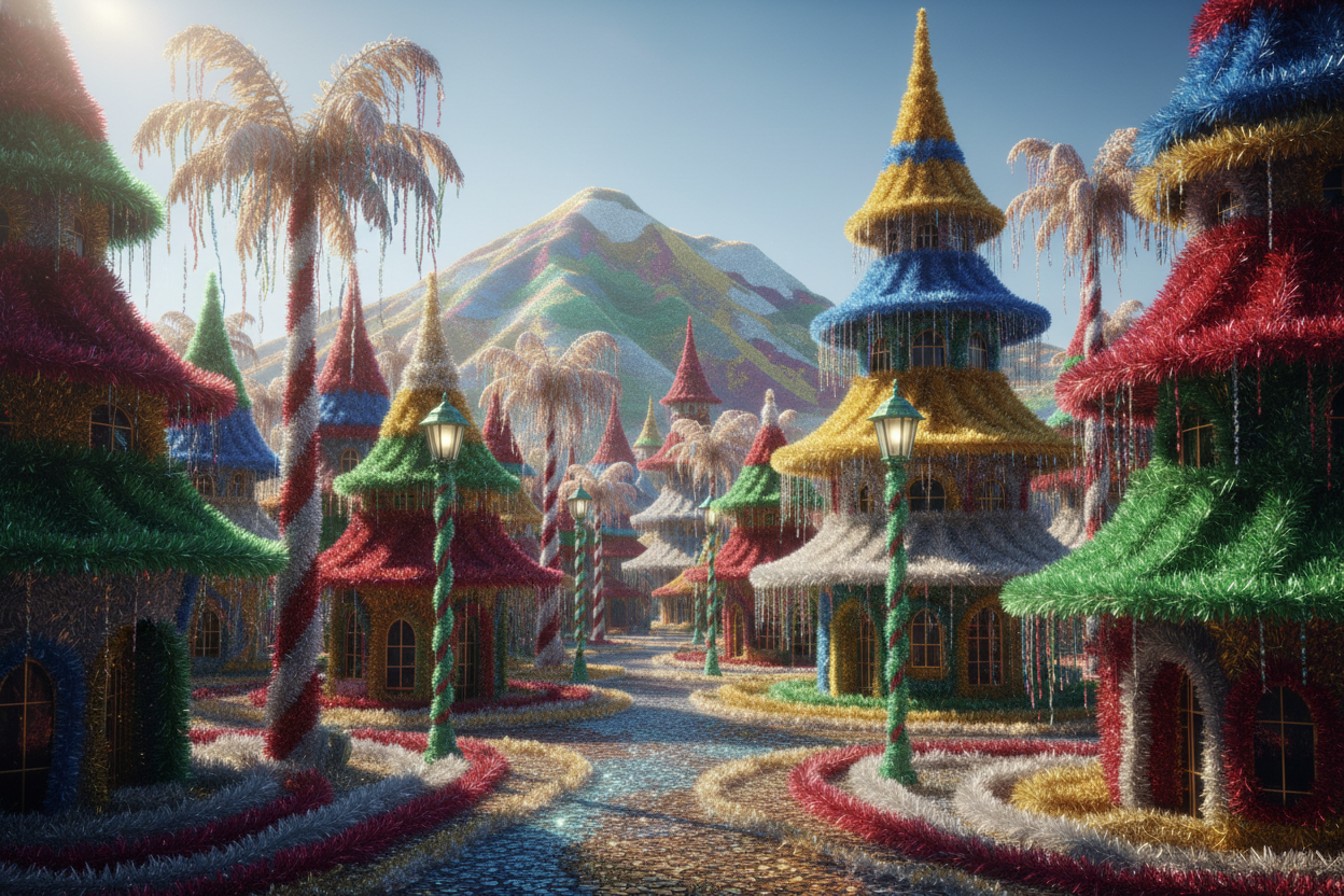 town made of tinsel