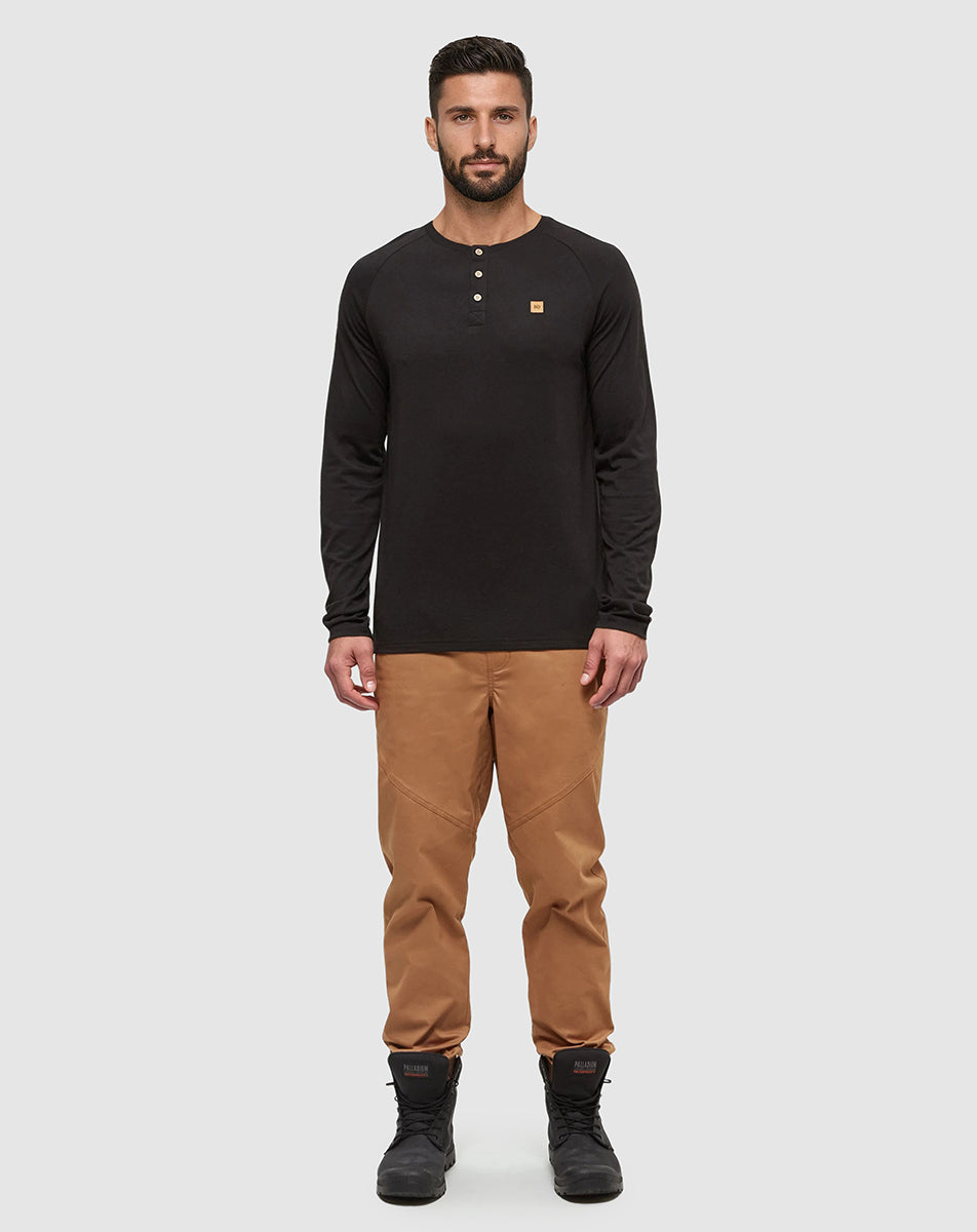Baker Henley Longsleeve - Meteorite Black