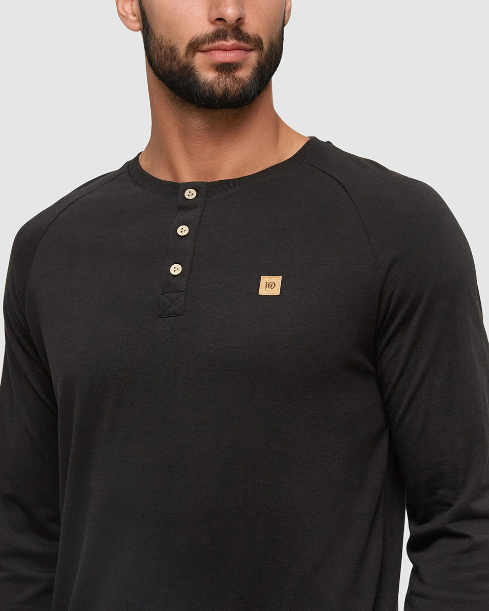 Baker Henley Longsleeve - Meteorite Black
