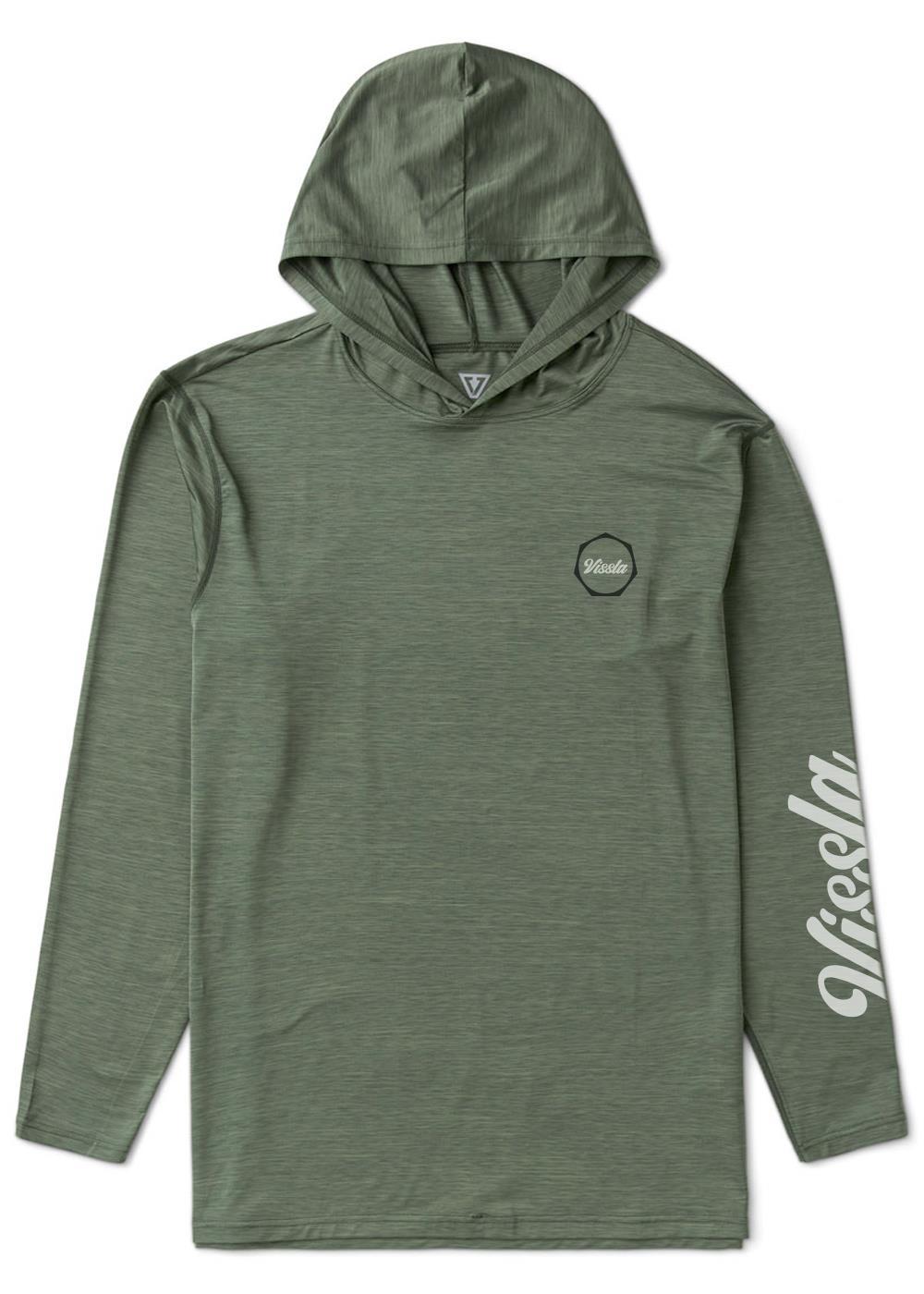 Twisted Eco Hooded Long Sleeve Sun Shirt - Army Heather