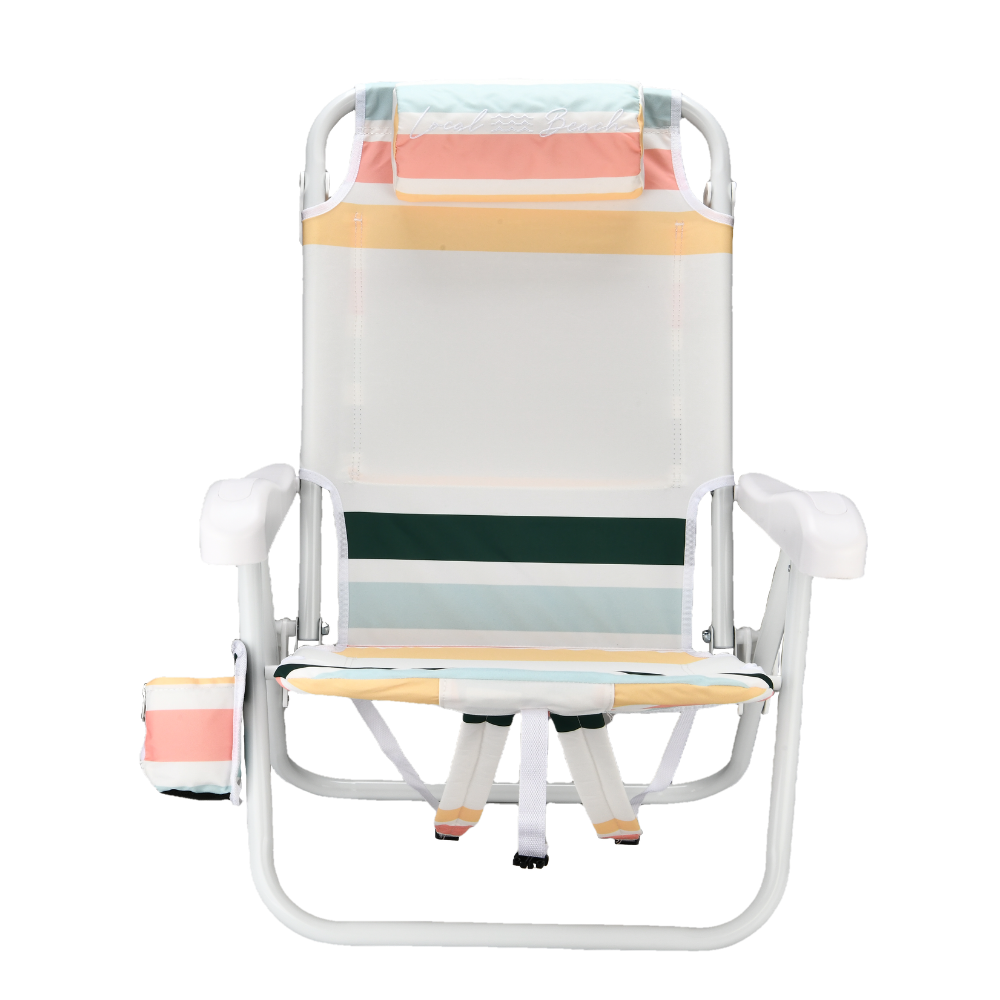 Vintage Multi Stripe Reclining Backpack Beach Chair - Multi Stripe