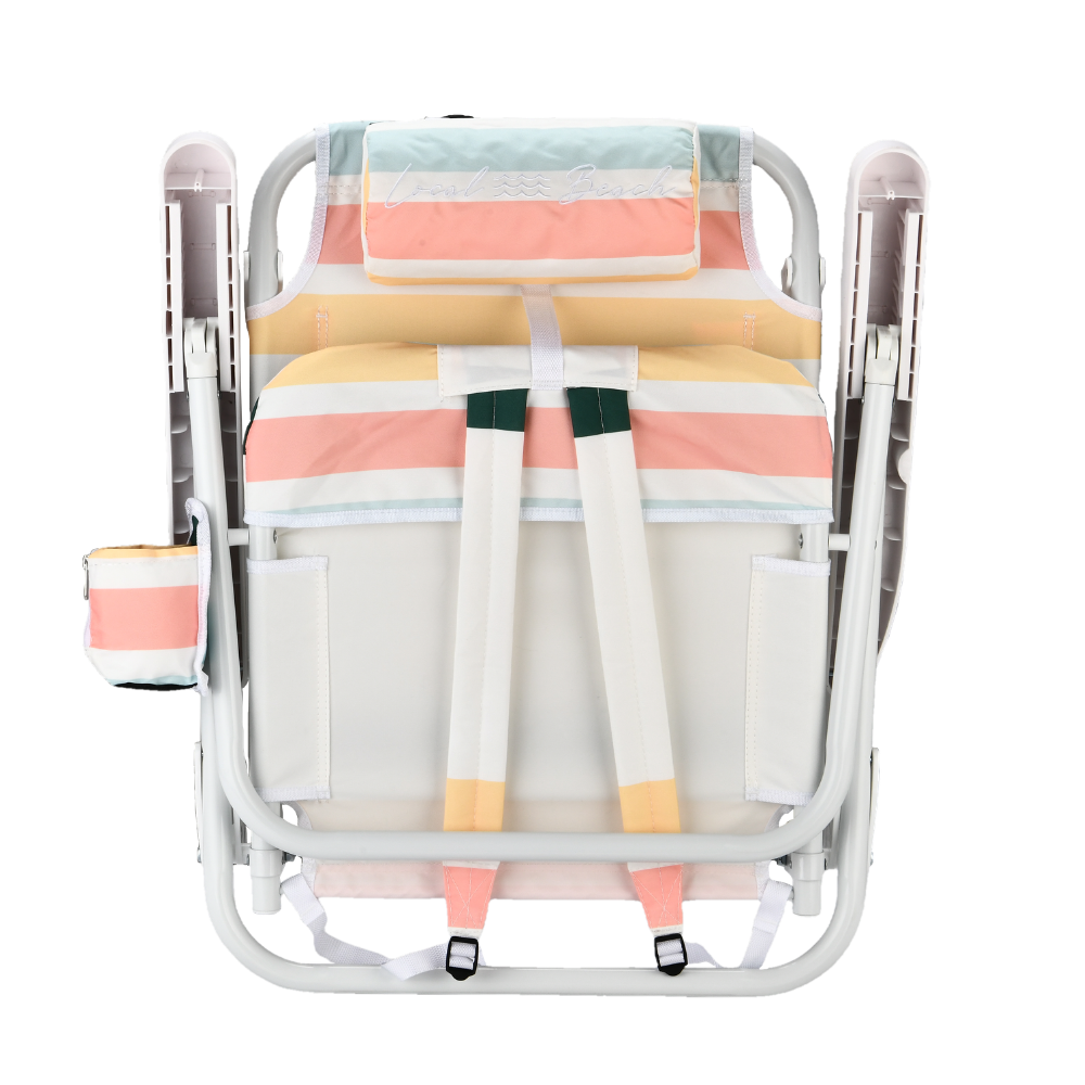 Vintage Multi Stripe Reclining Backpack Beach Chair - Multi Stripe
