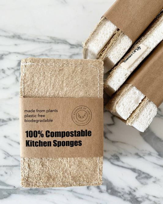 100% Compostable Kitchen Sponges - 2 pack