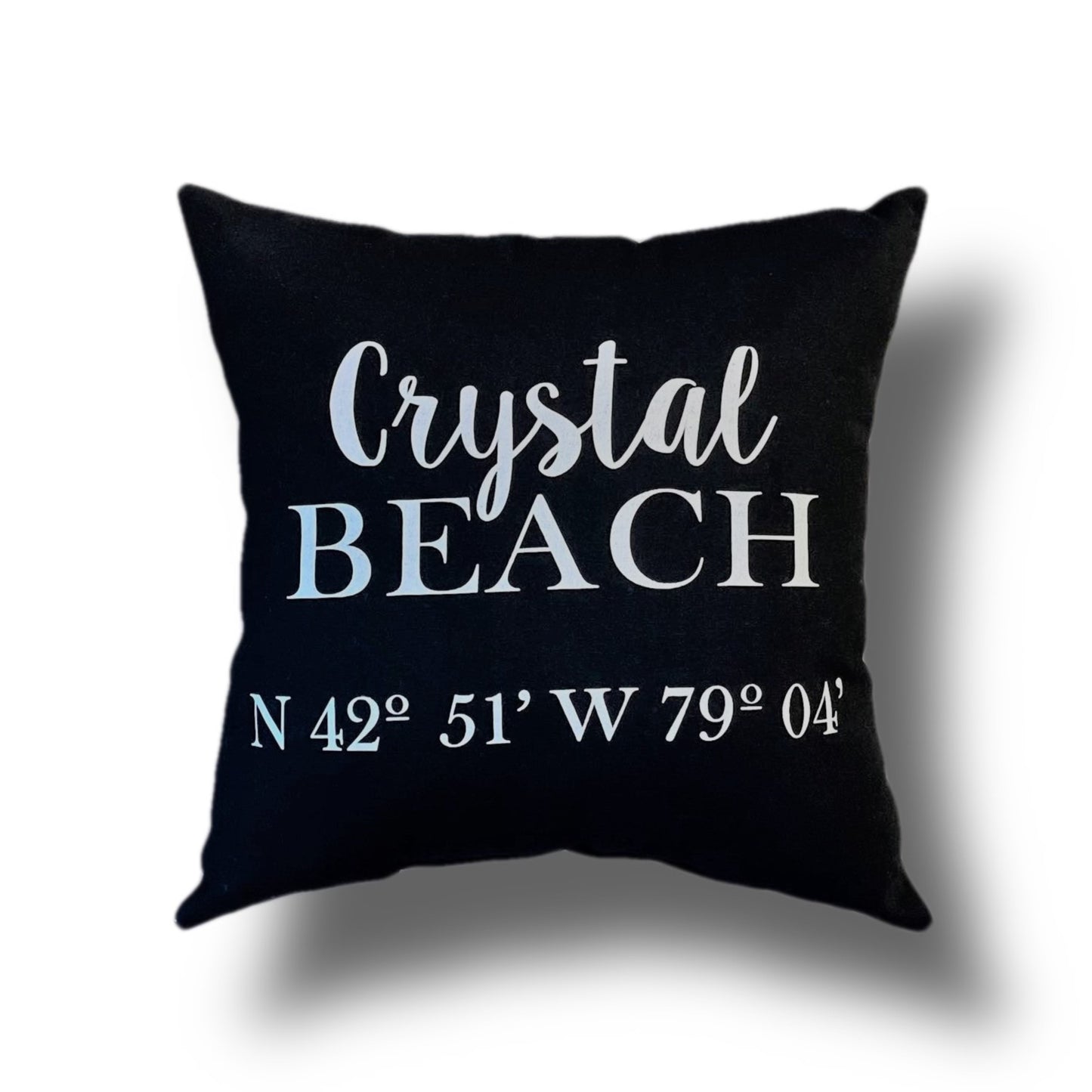 Crystal Beach Coordinates Pillow