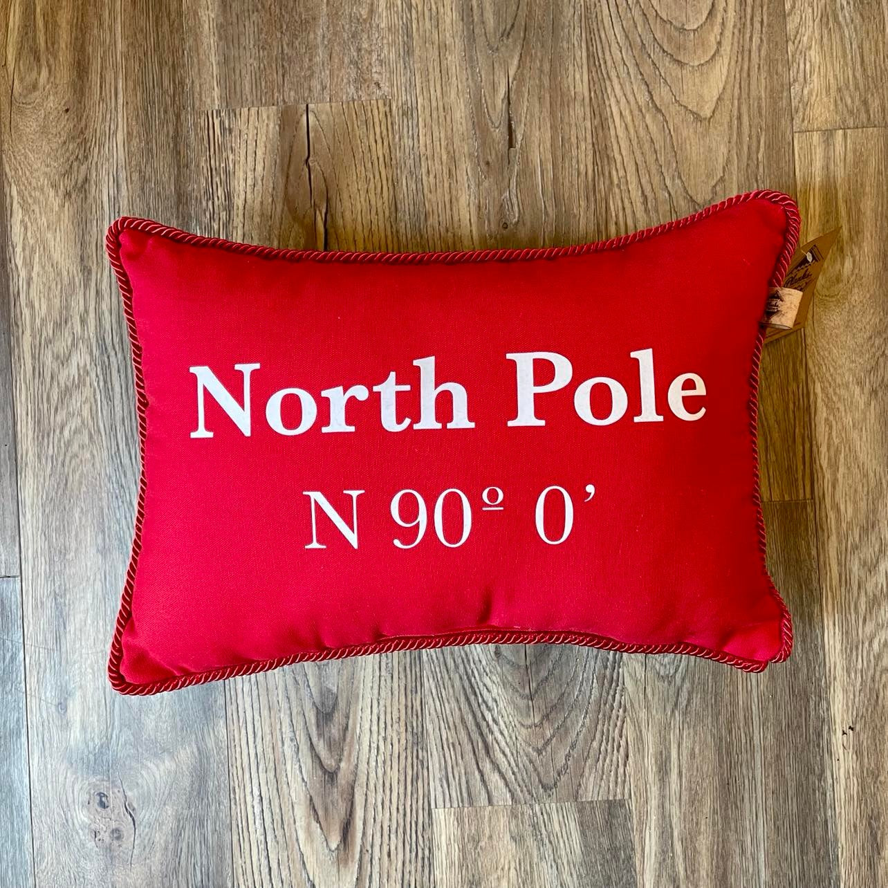 North Pole Coordinates Pillow