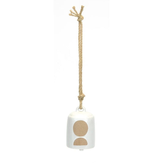 Ceramic Bell Hanger with Embossed Circle