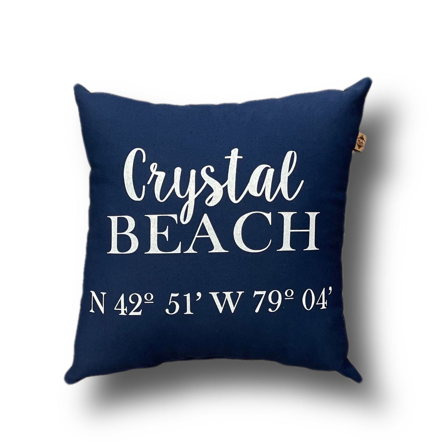 Crystal Beach Coordinates Pillow